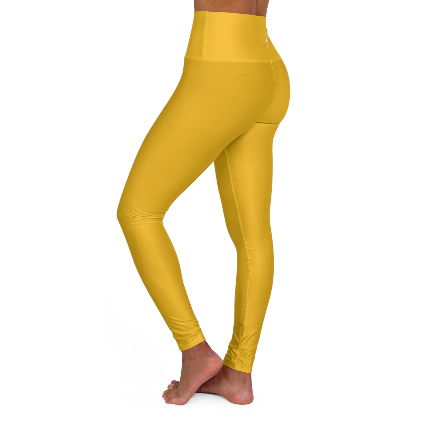 Golden Yellow High Waisted Yoga Leggings - Purple, Comfortable Activewear, Fitness Pants, Ideal for Gym, Yoga, and Weekend Brunch