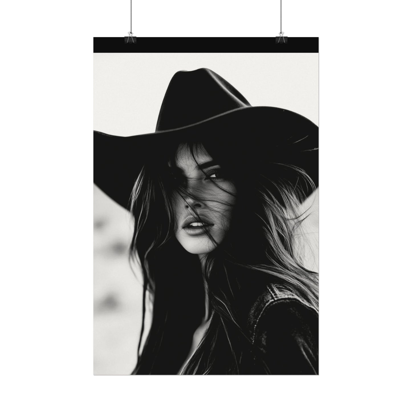 Smoldering Gaze – Western Textured Watercolor Matte Posters