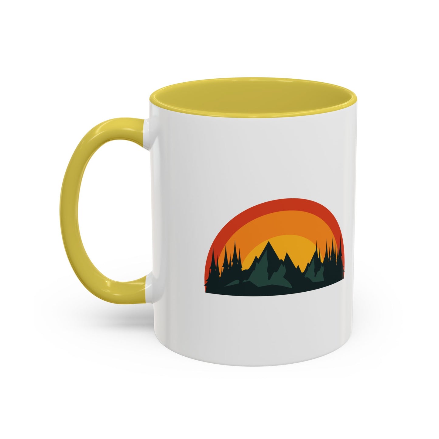 Red, Orange, Yellow Colorful Mountain Sunset Mug, Perfect Gift for Nature Lovers, Cozy Coffee Mug, Campfire Memories, Adventurer's Drinkware