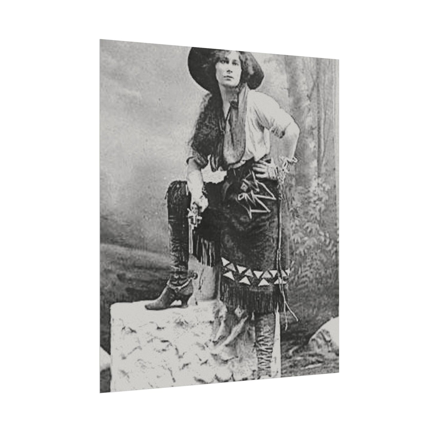 Wild Frontier Rose– Western Textured Watercolor Matte Posters