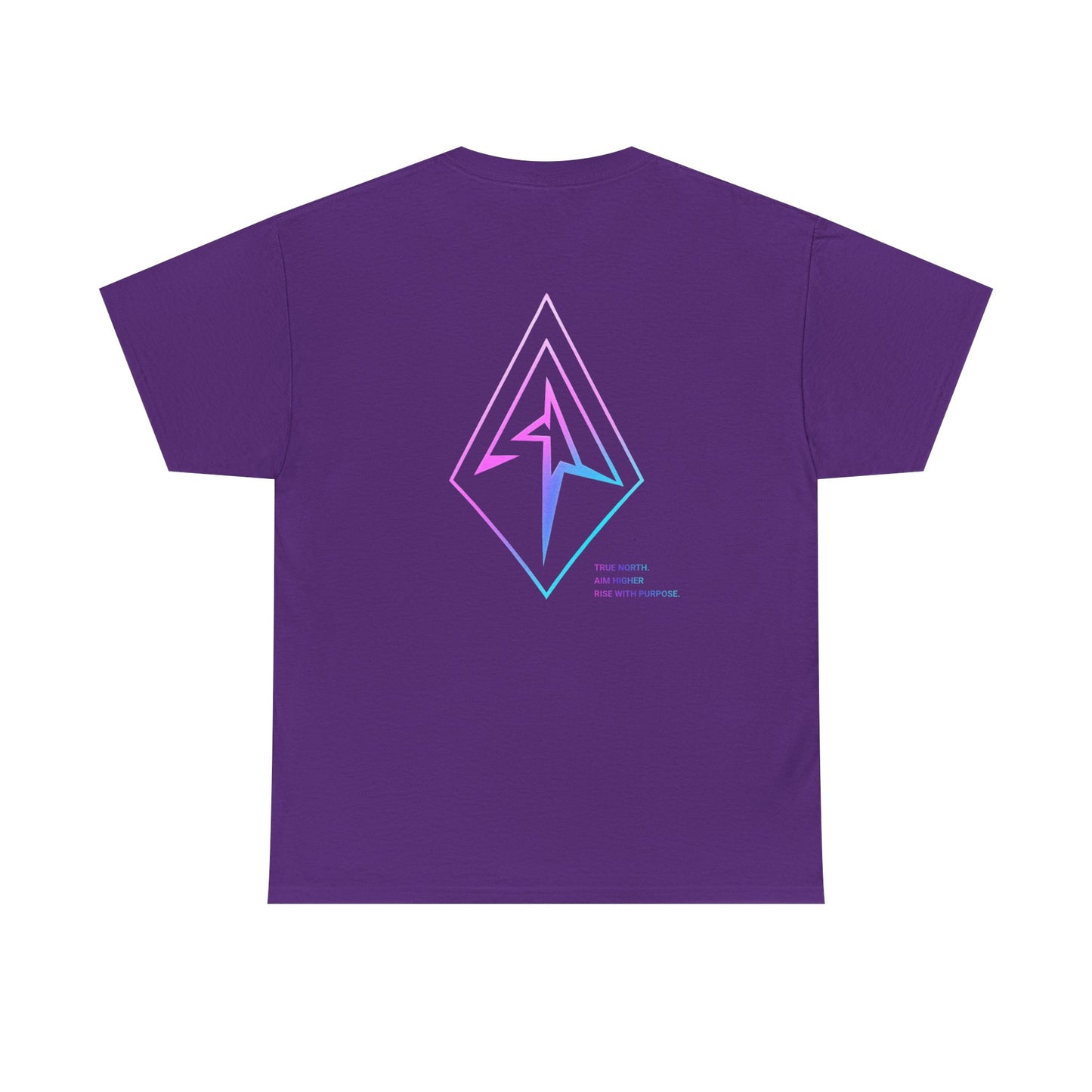 Arrow Ridge Gradient Tee — Minimal Origami Logo T-Shirt with Pastel Holographic Design