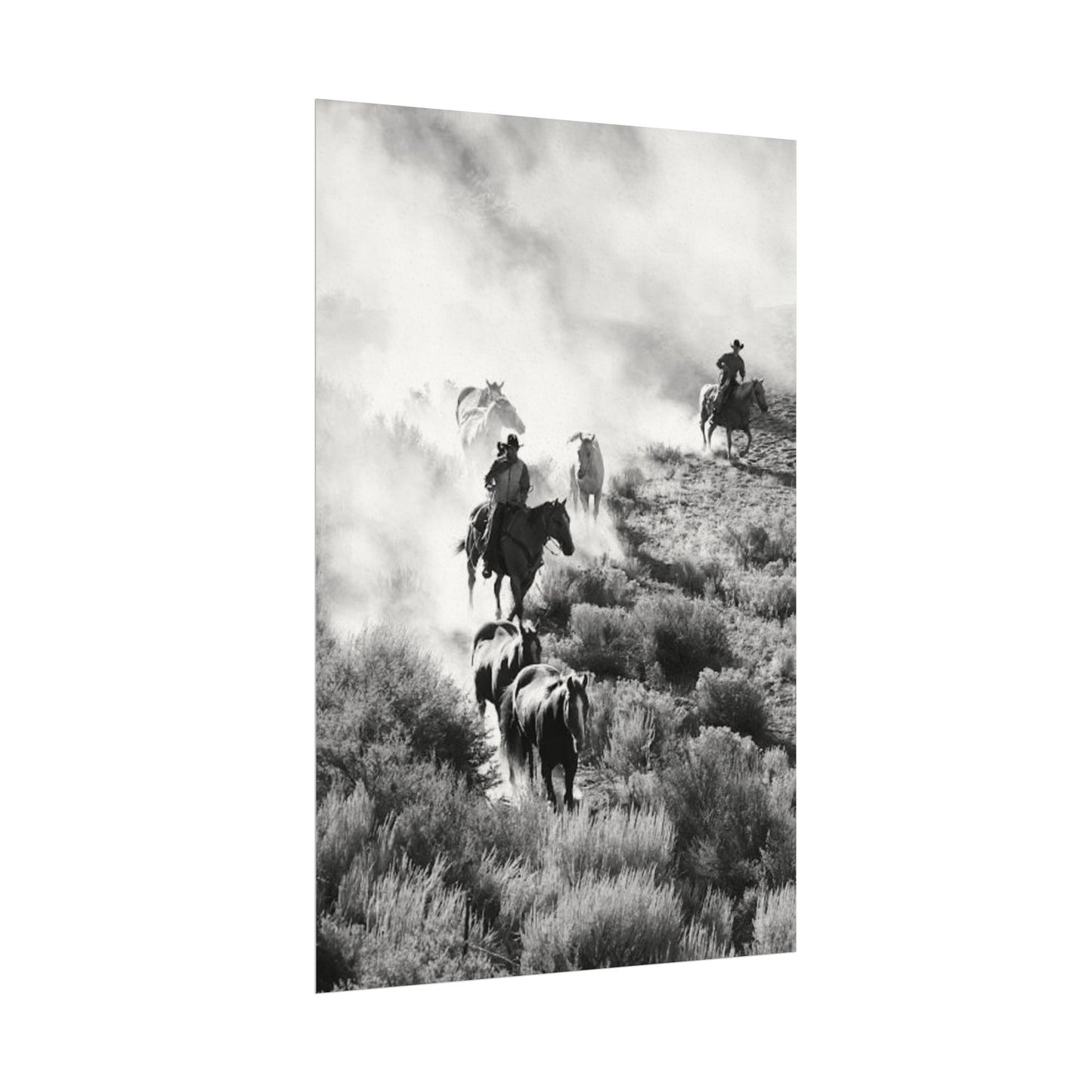 The Dusty Range – Western Textured Watercolor Matte Posters
