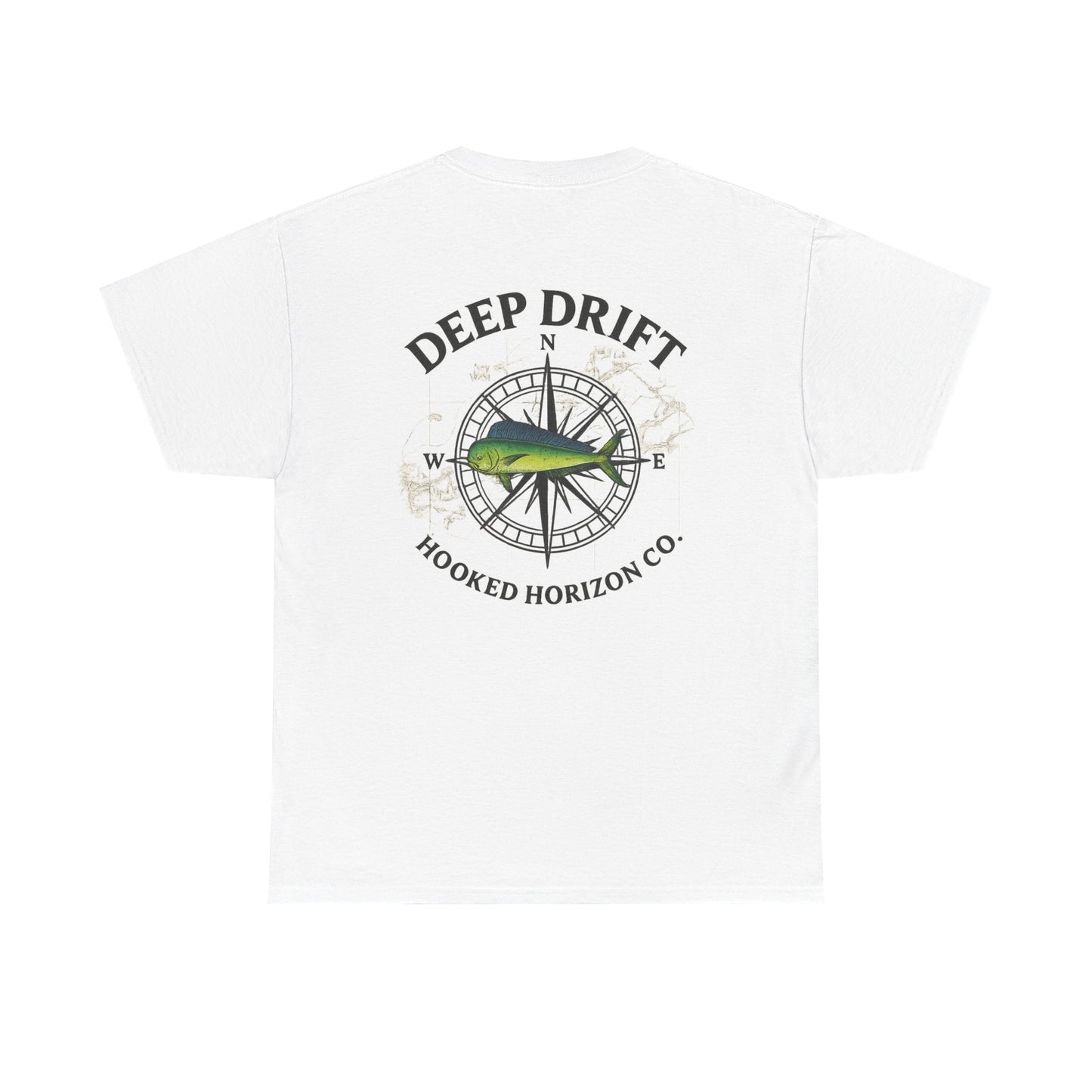 Compass Fishing T‑Shirt — "Deep Drift" Compass Design by Hooked Horizon Co.