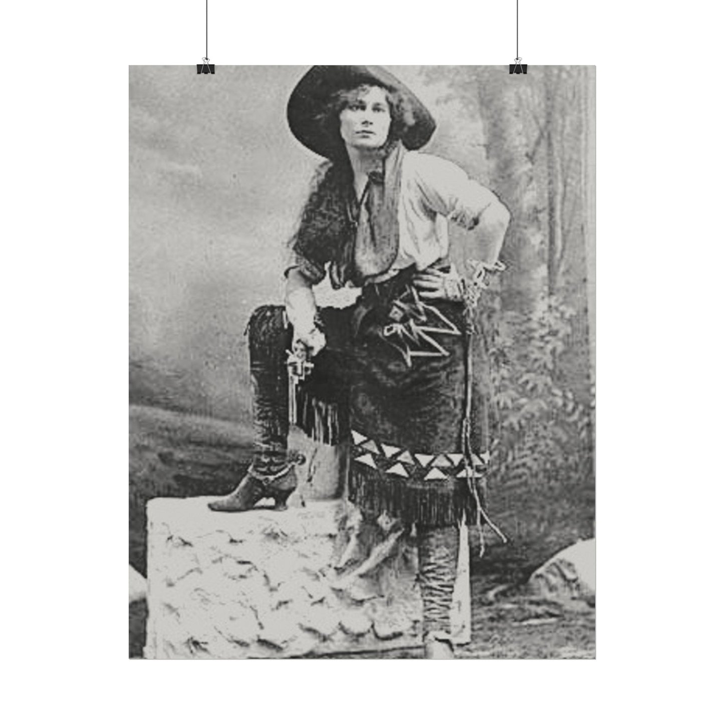 Wild Frontier Rose– Western Textured Watercolor Matte Posters