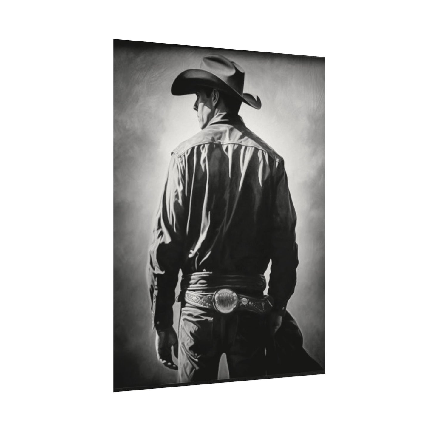 The Lone Rider – Western Textured Watercolor Matte Posters