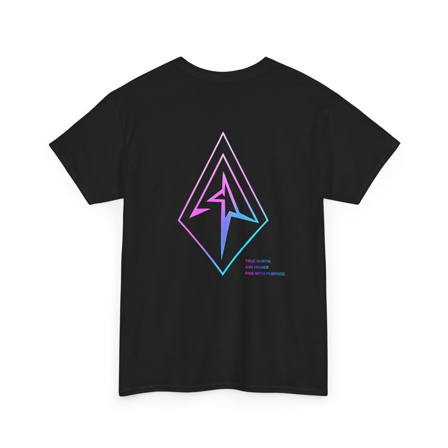 Arrow Ridge Gradient Tee — Minimal Origami Logo T-Shirt with Pastel Holographic Design