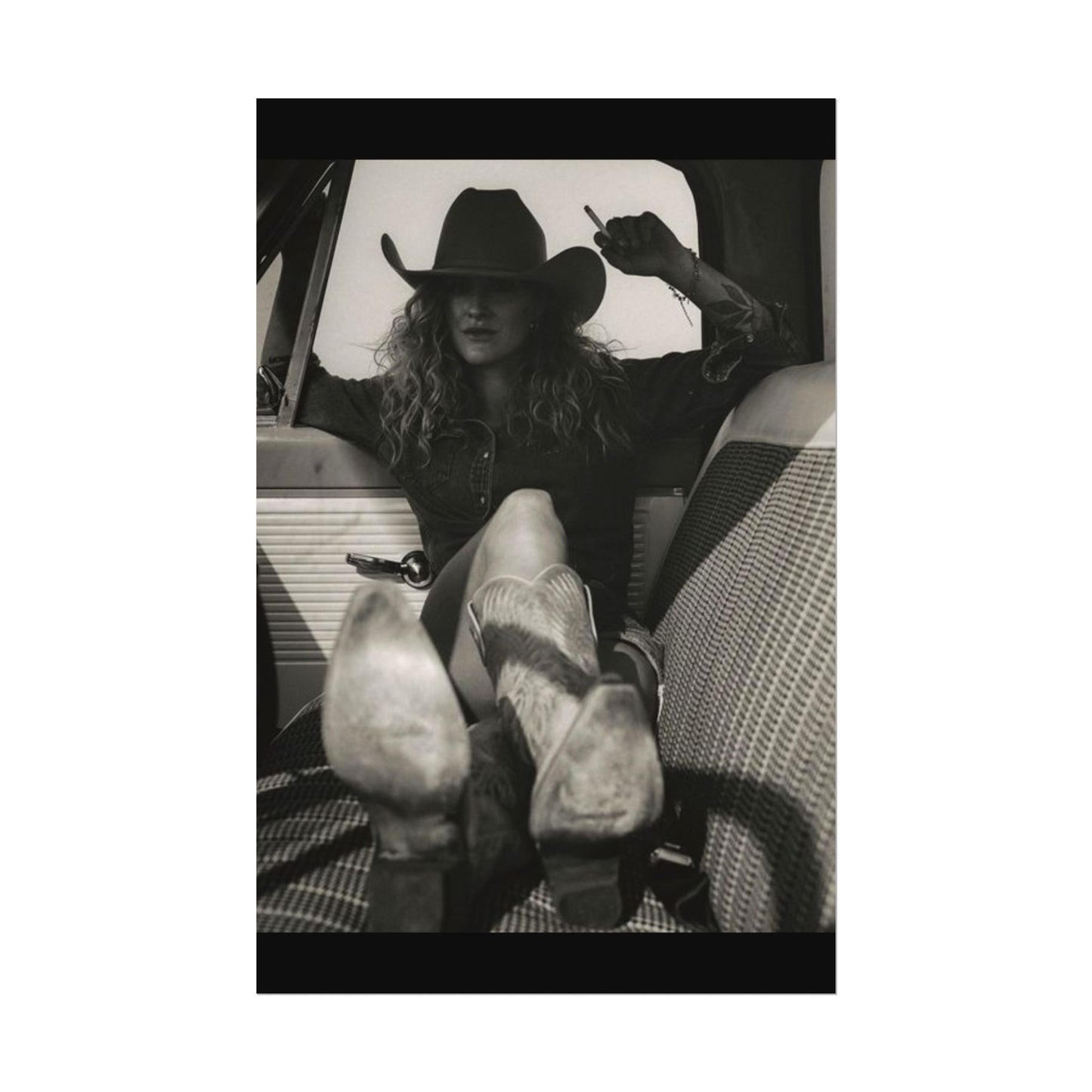 Whiskey Kissed Trouble – Western Textured Watercolor Matte Posters