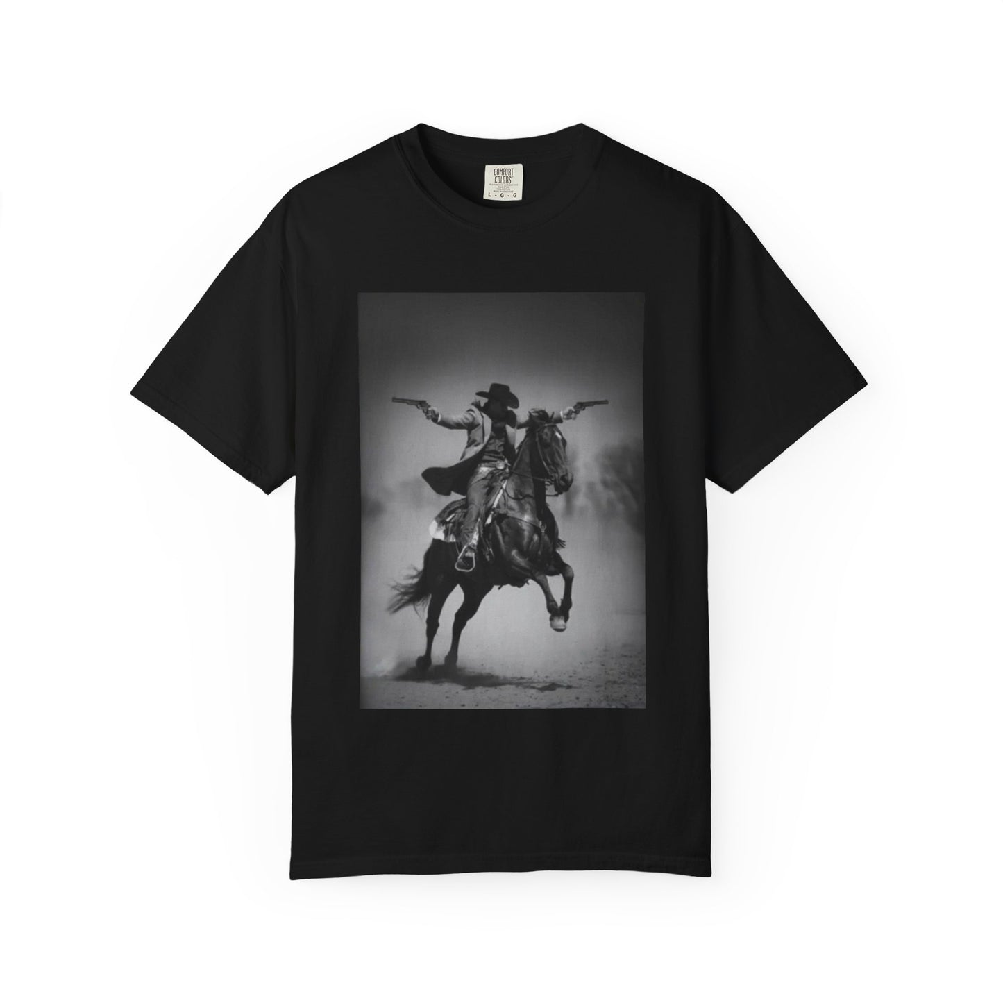 Vintage Cowboy Graphic T-Shirt, Western Style Tee, Unisex Casual Wear, Rodeo Fashion, Gift for Horse Lovers, Black and White Art