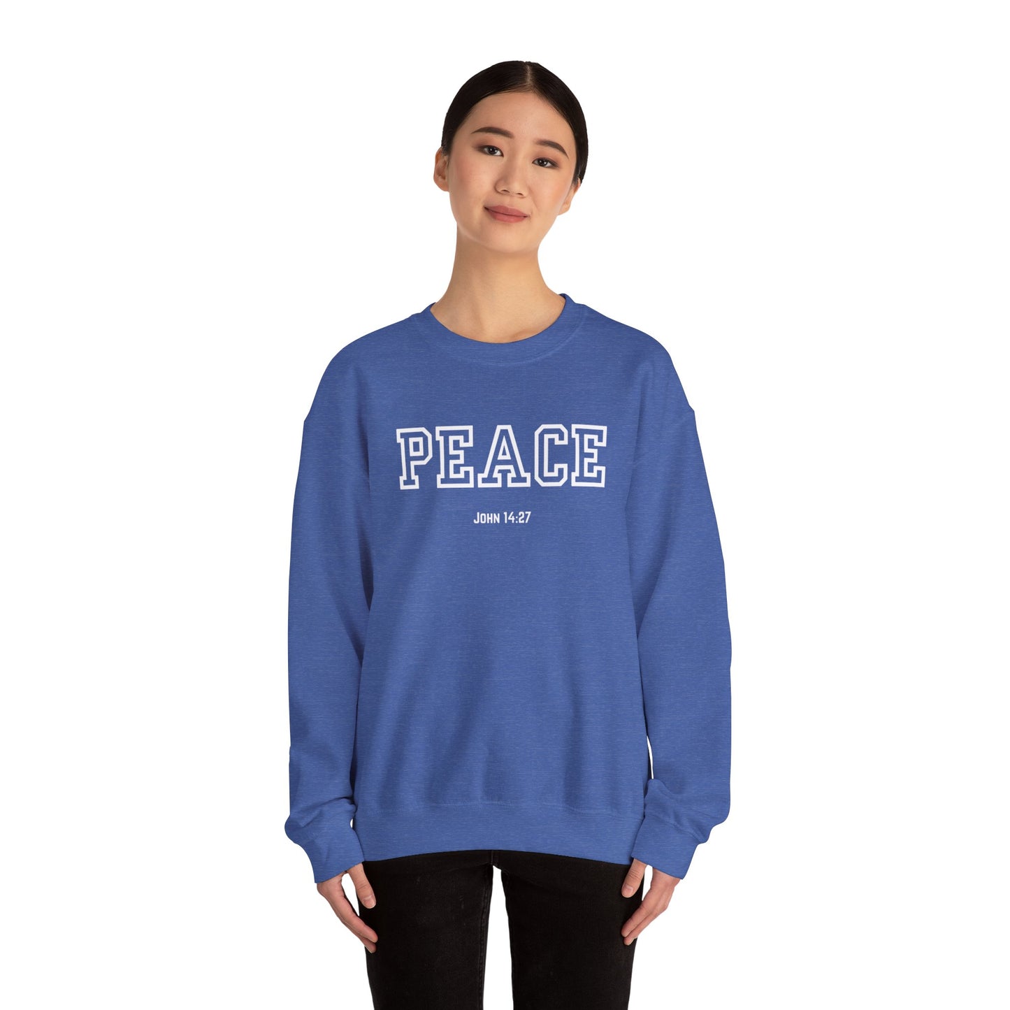 Unisex Peace Sweatshirt | Cozy Crewneck for Comfort, Faith & Hope | Perfect Gift for Family, Friends, and Holidays | Inspirational Apparel,