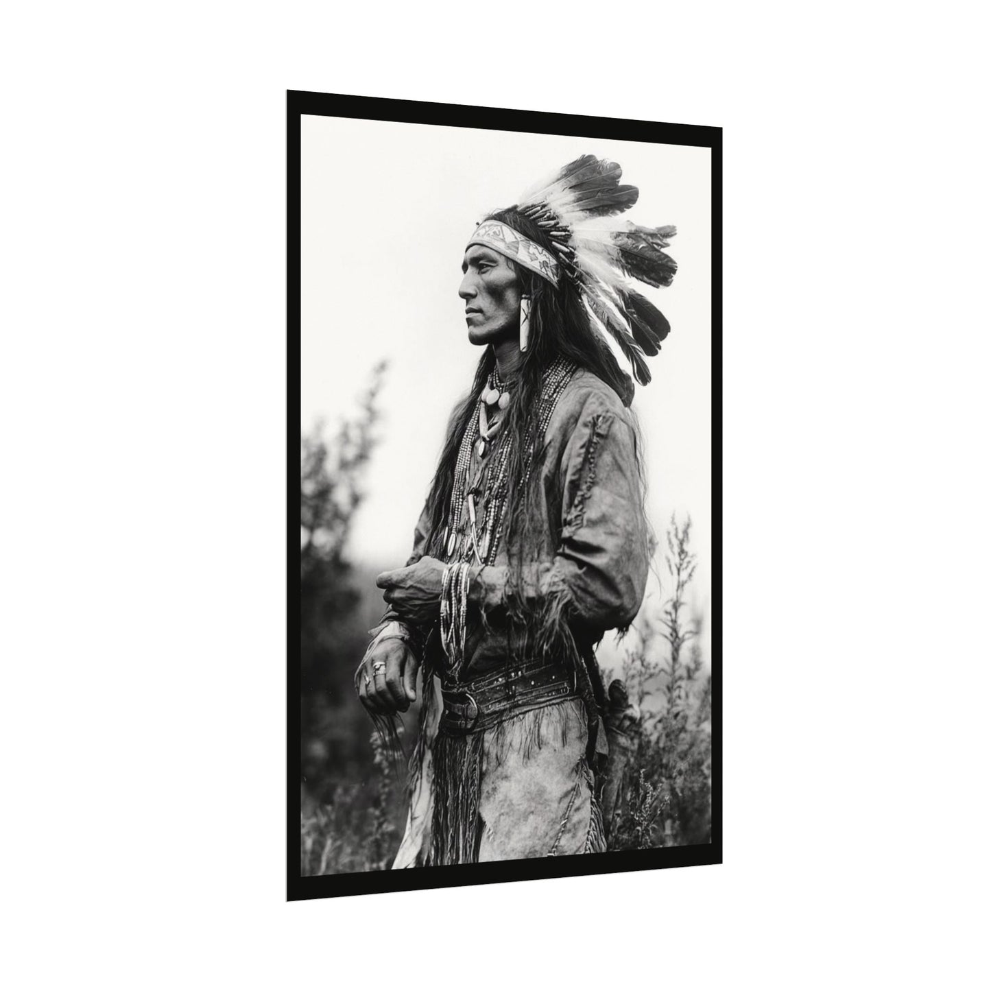 Warriors Gaze – Western Textured Watercolor Matte Posters