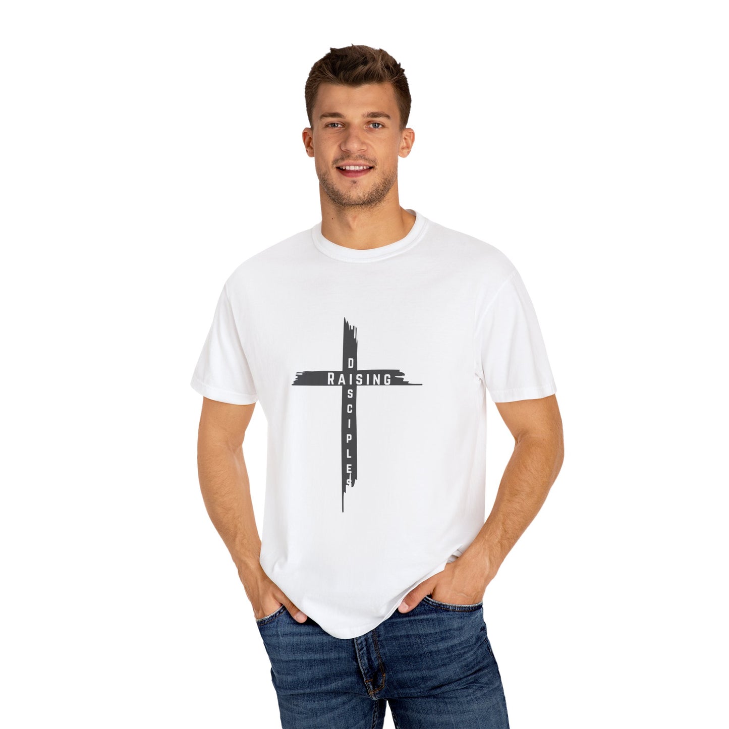 Raising Disciple Garment-Dyed T-Shirt for Faith Wear, Christian Apparel, Spiritual Gift, Youth Group Outfit, Church Merchandise,