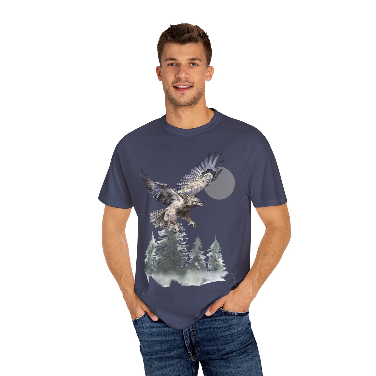 Flying High Wildlife Adventure Tee Unisex Garment-Dyed T-shirt, Boho Nature Tee, Camping Shirt, Adventure Apparel, Gift for Wilderness Lovers