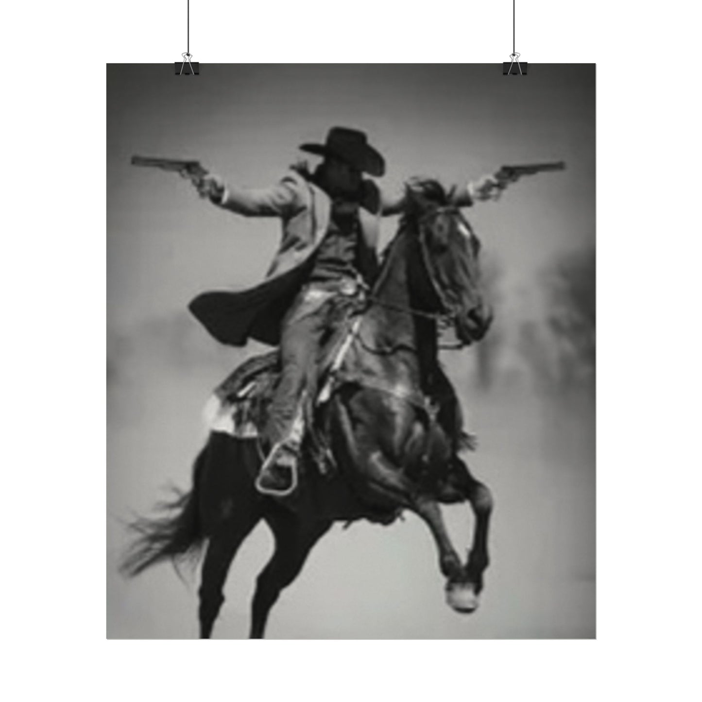 Smoke & Spurs – Western Textured Watercolor Matte Posters
