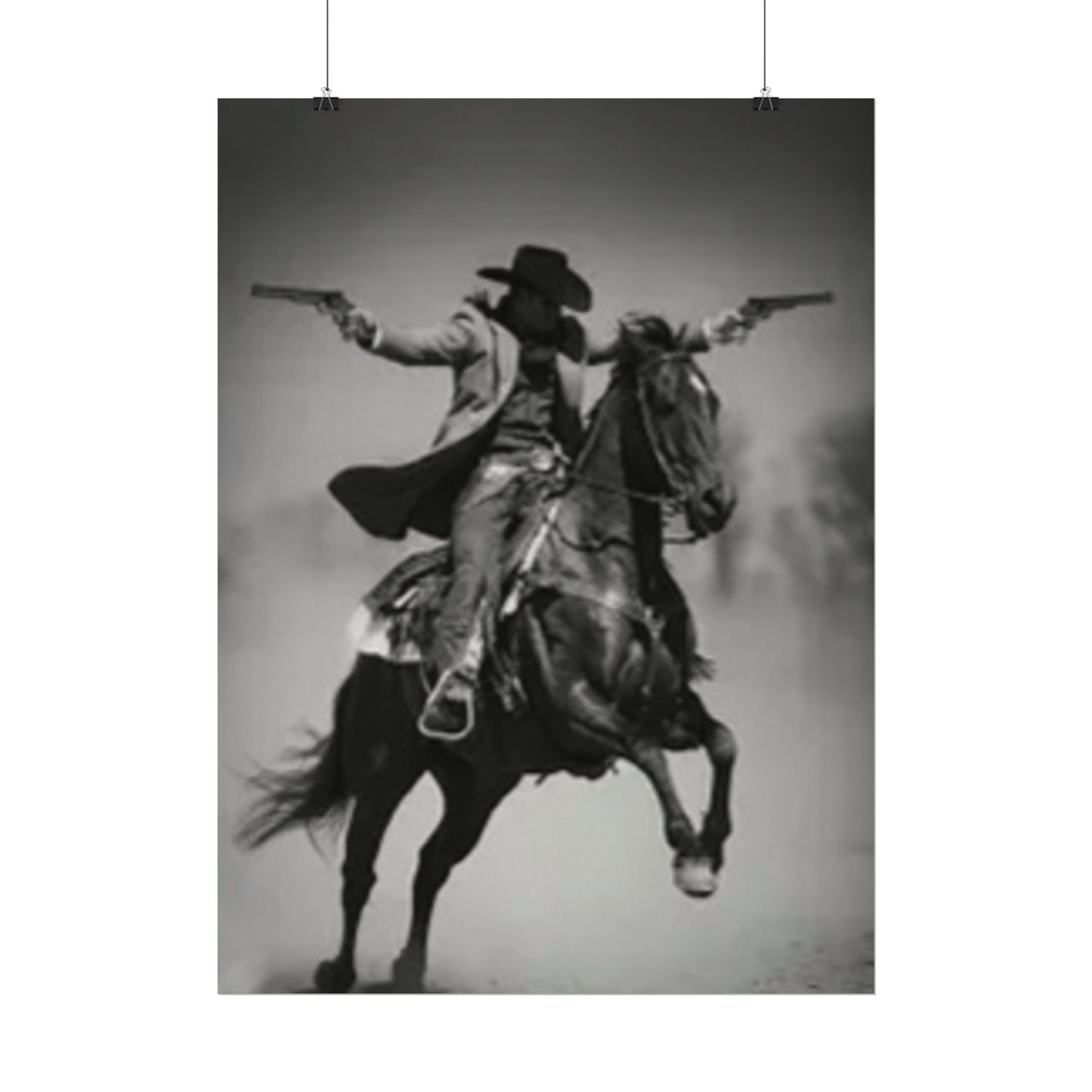 Smoke & Spurs – Western Textured Watercolor Matte Posters