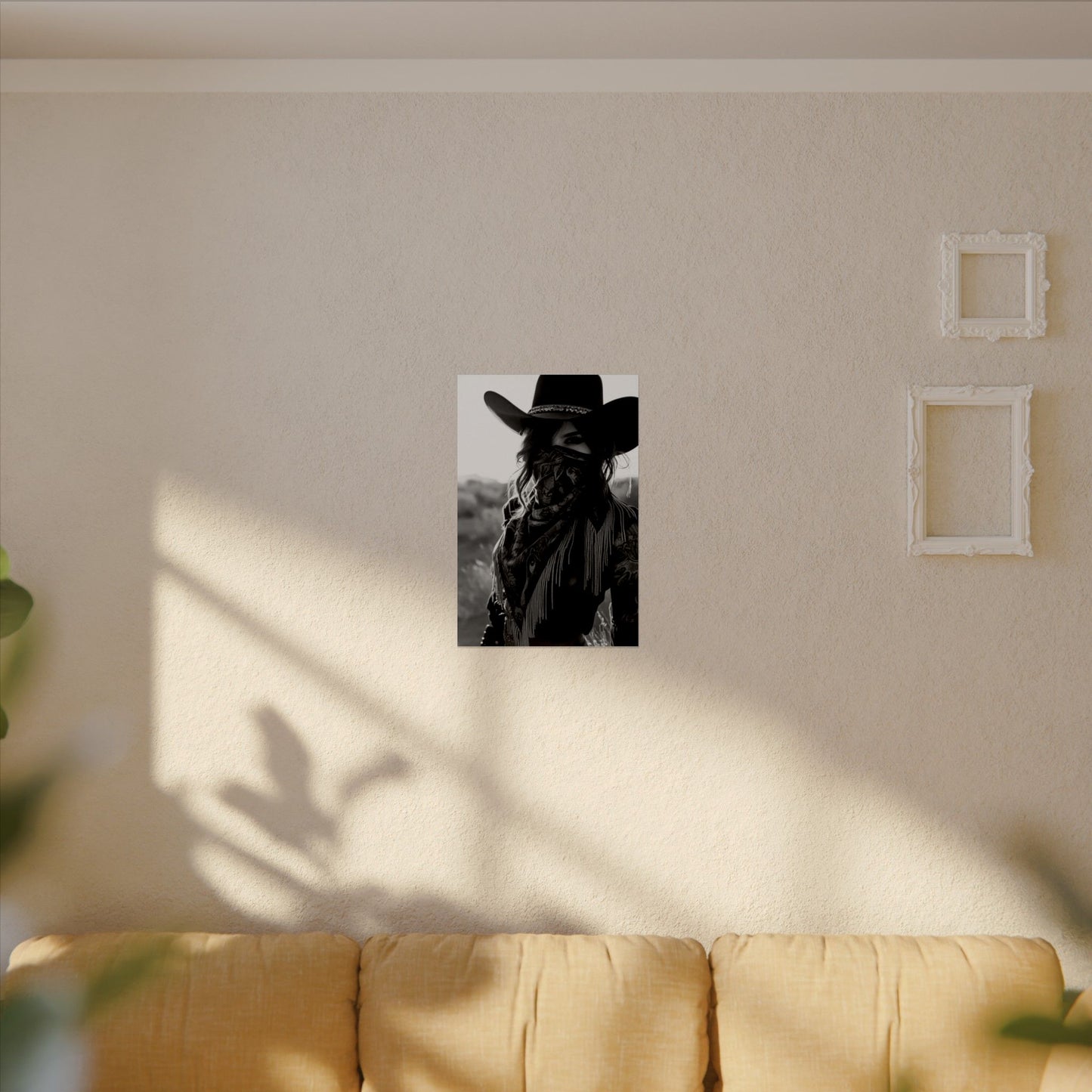 She Rode Alone— Western Outlaw Textured Watercolor Matte Posters