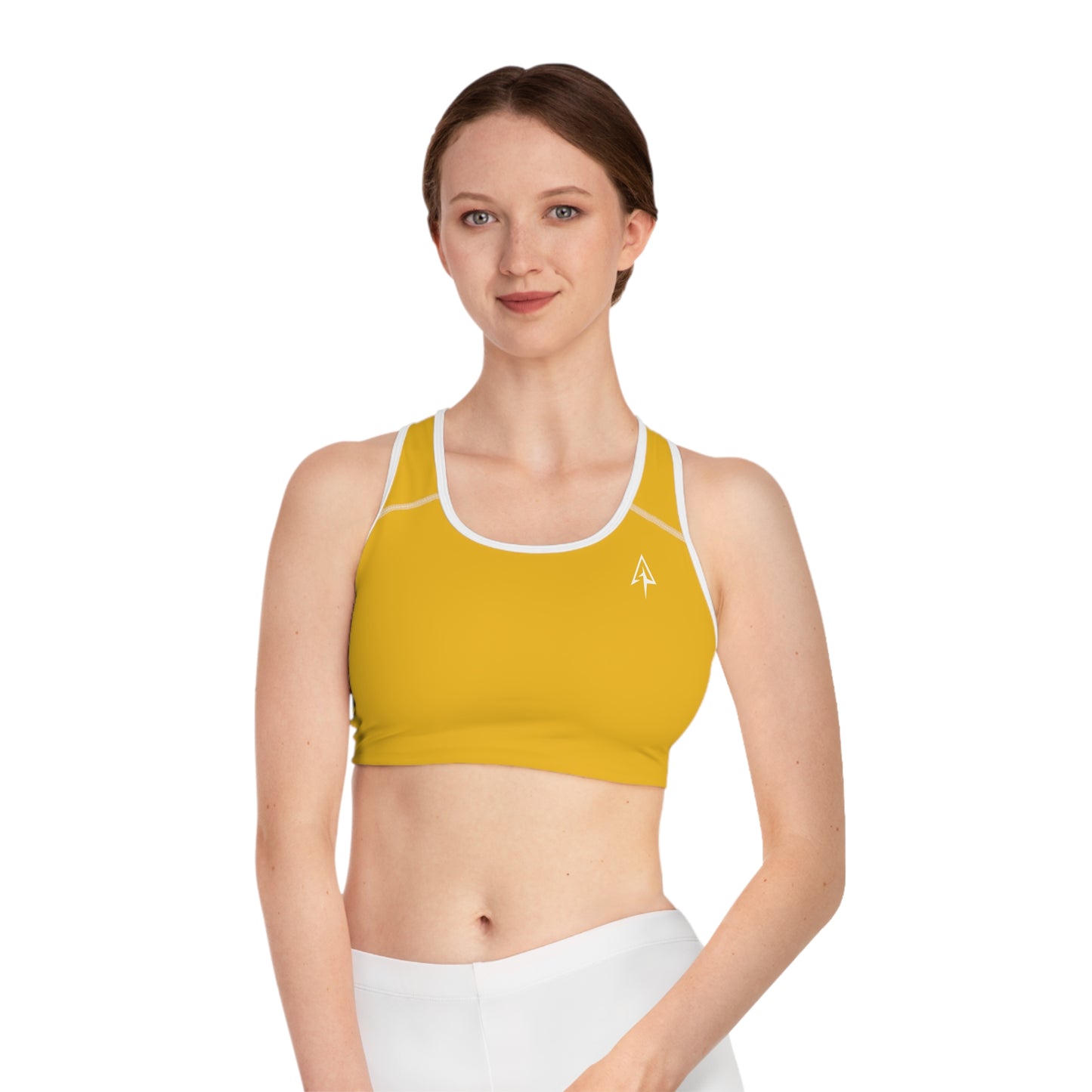 Arrow Ridge Golden Yellow Stylish Sports Bra for Active Women, Workout Top, Gym Essential, Fitness Apparel, Athleisure Wear, Yoga Gear