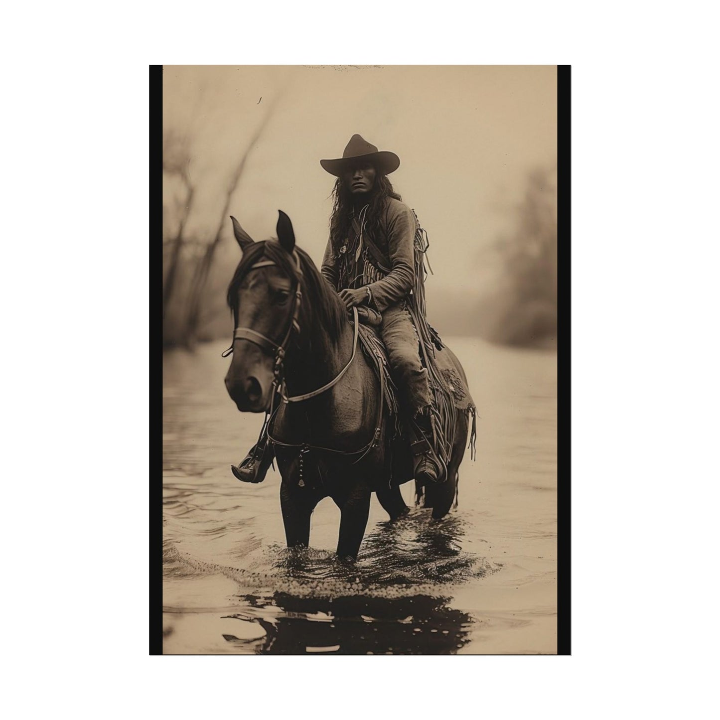 Ripples In Time – Western Textured Watercolor Matte Posters