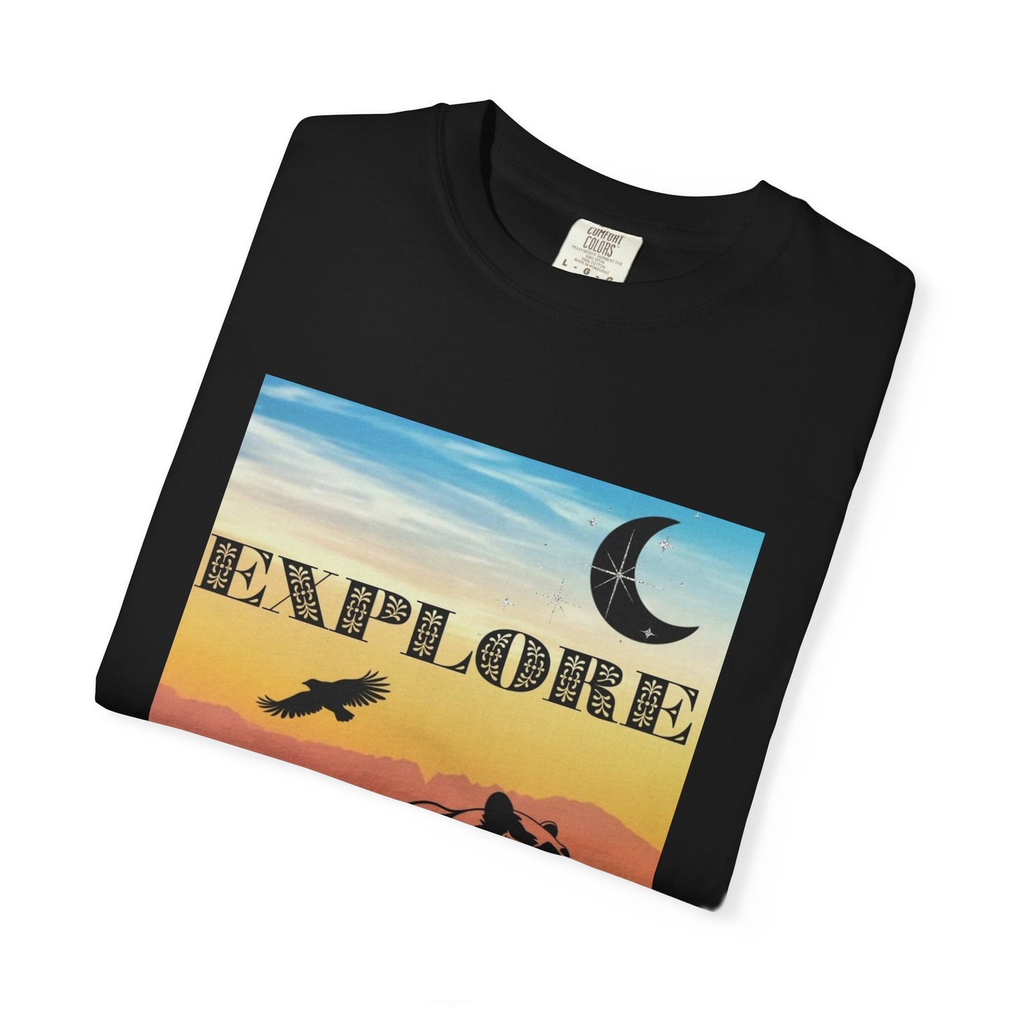 Explore Wildlife Adventure Tee Unisex Garment-Dyed T-shirt, Boho Nature Tee, Camping Shirt, Adventure Apparel, Gift for Wilderness Lovers