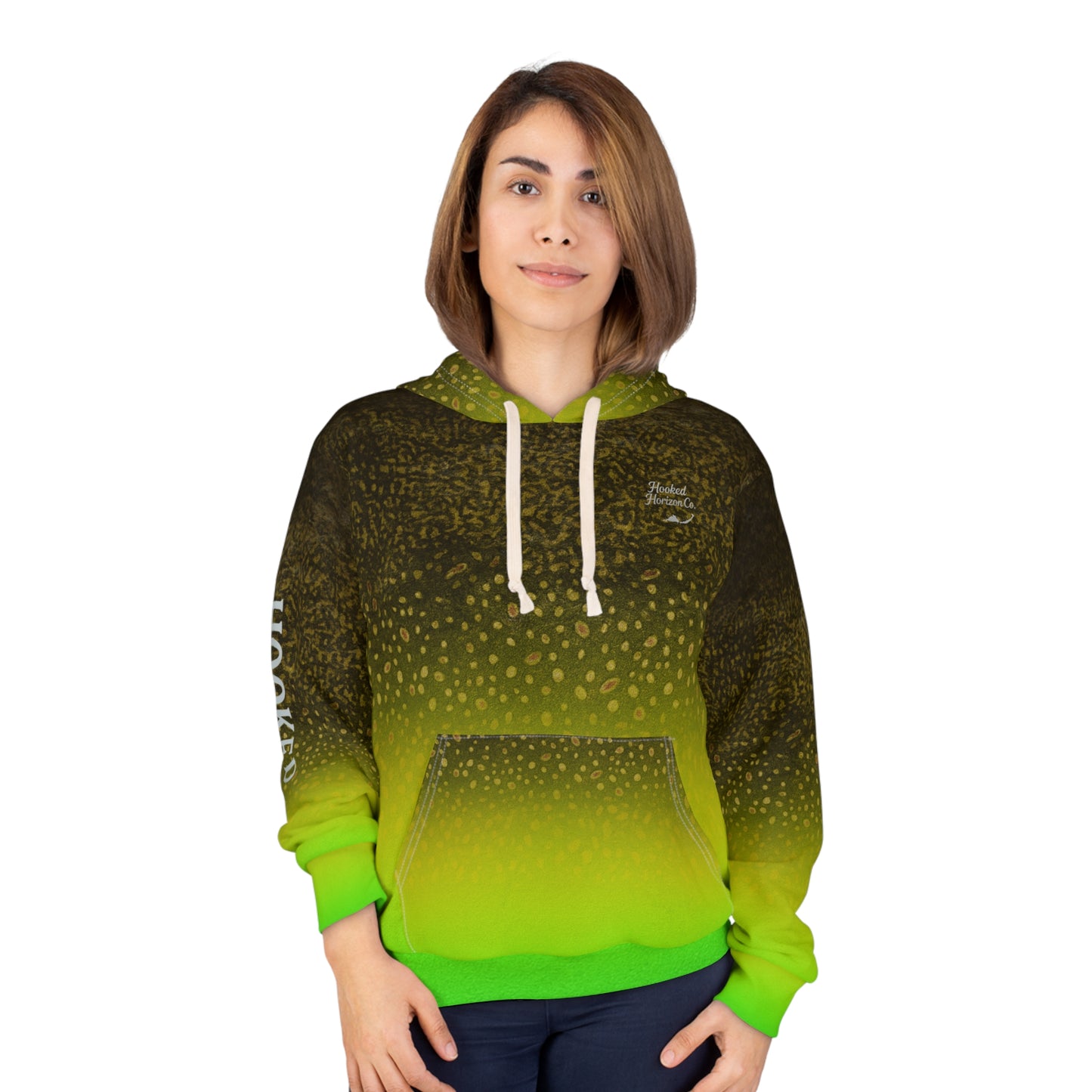 Gradient Green Speckle Hoodie — Neon Ombre Pullover