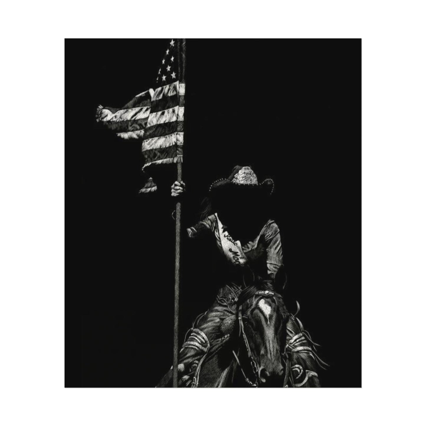 Star Spangled Elegance – Western Textured Watercolor Matte Posters