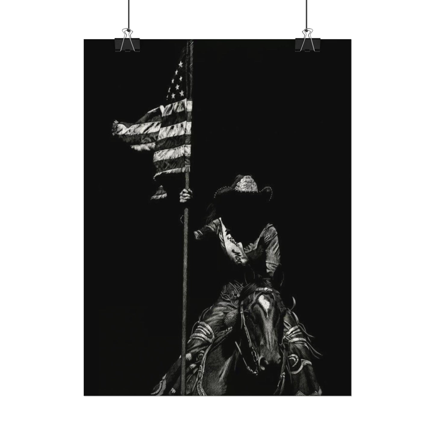 Star Spangled Elegance – Western Textured Watercolor Matte Posters