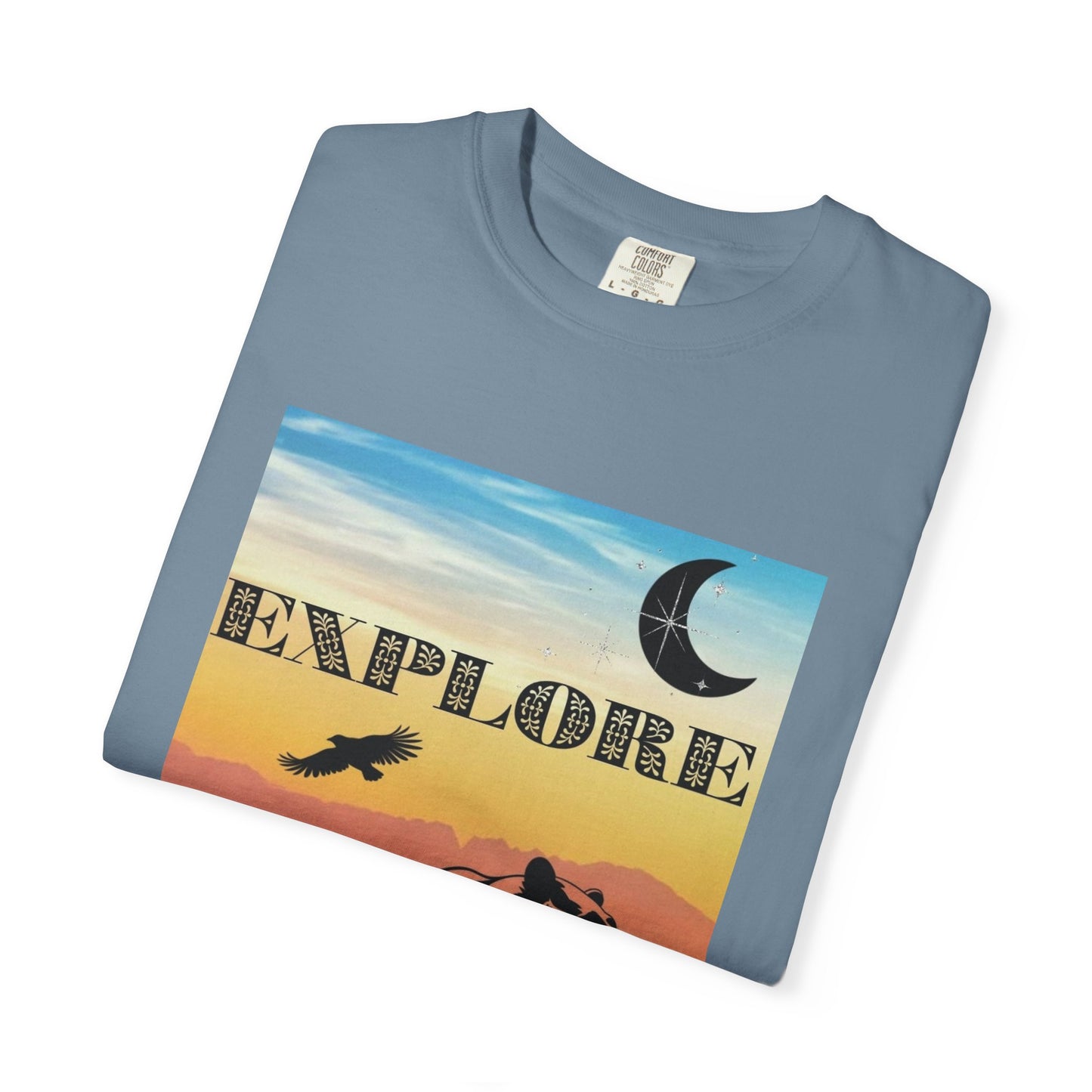 Explore Wildlife Adventure Tee Unisex Garment-Dyed T-shirt, Boho Nature Tee, Camping Shirt, Adventure Apparel, Gift for Wilderness Lovers