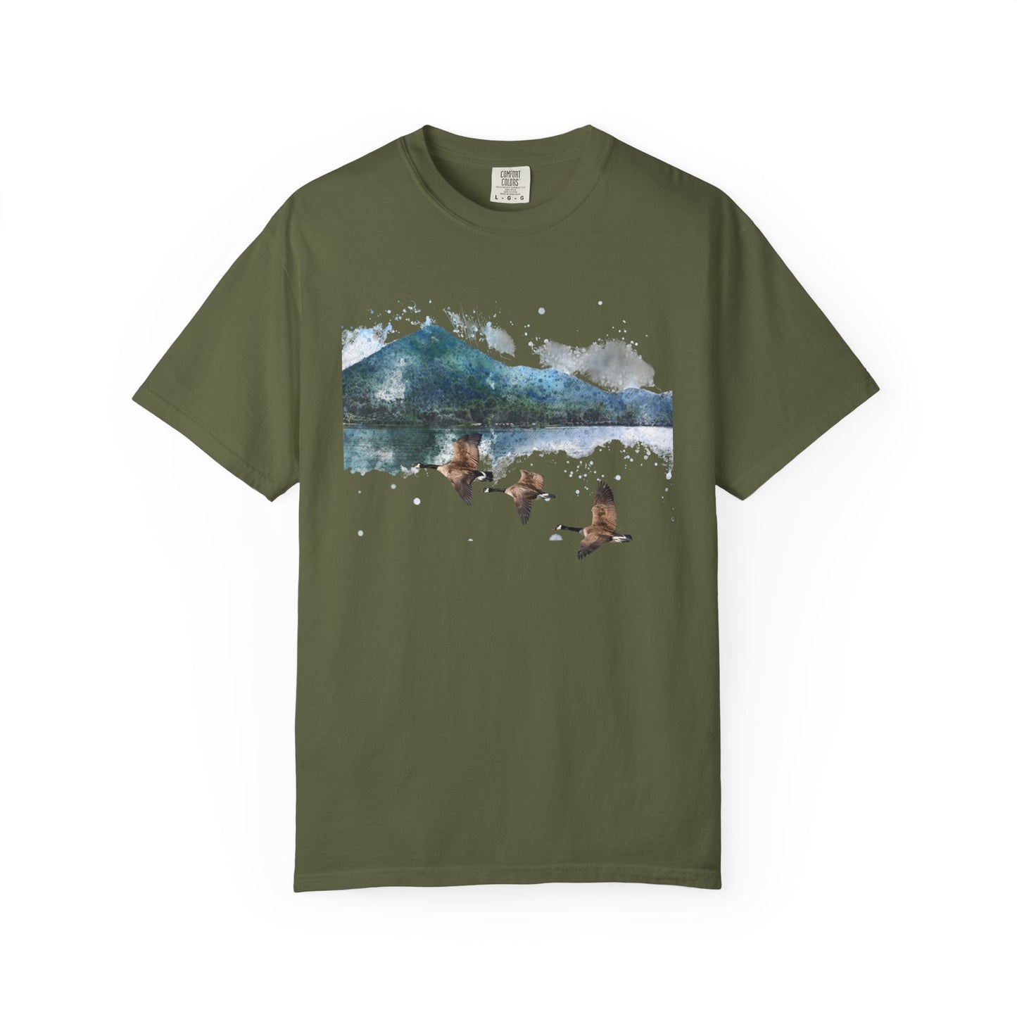 Geese Wildlife Adventure Tee Unisex Garment-Dyed T-shirt, Boho Nature Tee, Camping Shirt, Adventure Apparel, Gift for Wilderness Lovers
