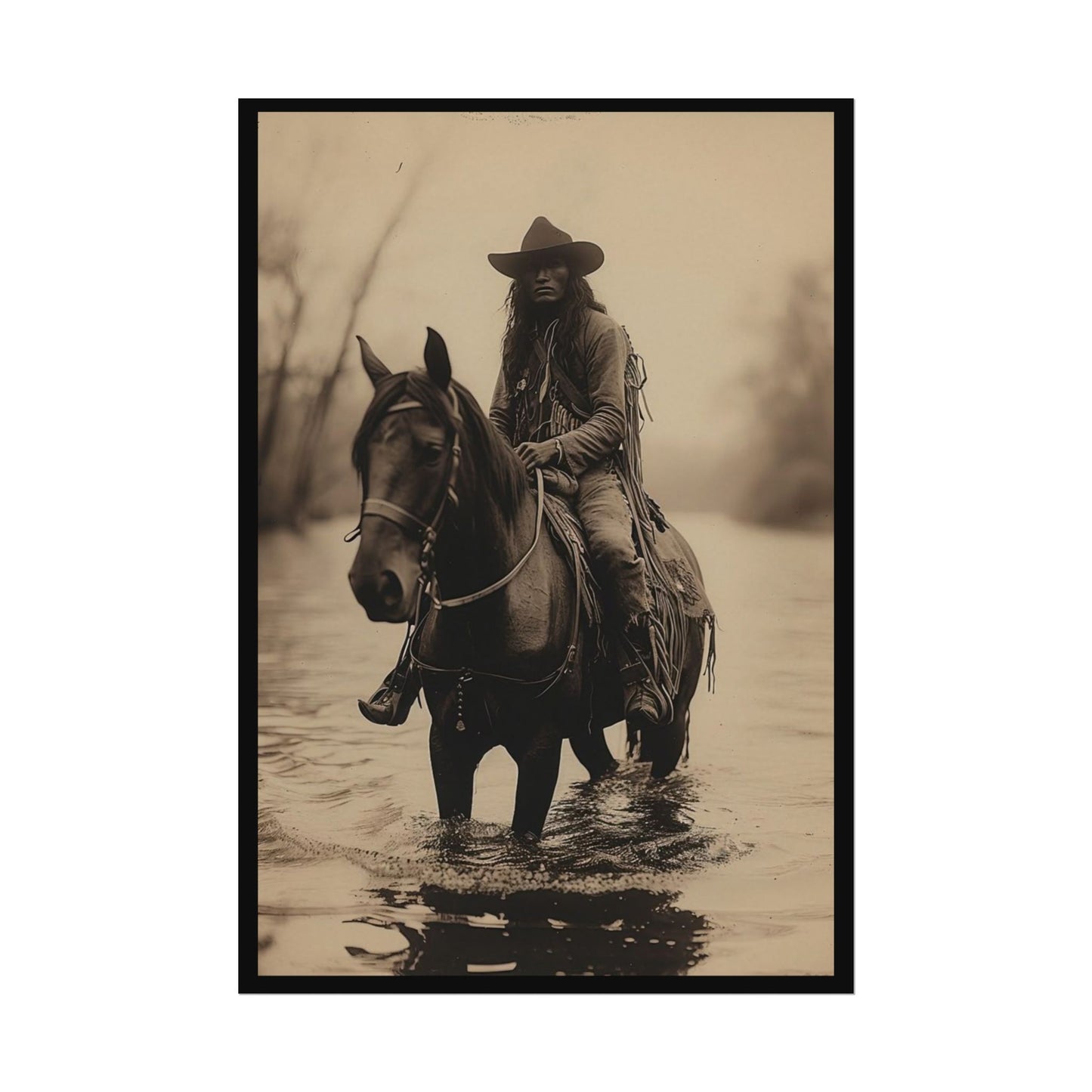 Ripples In Time – Western Textured Watercolor Matte Posters