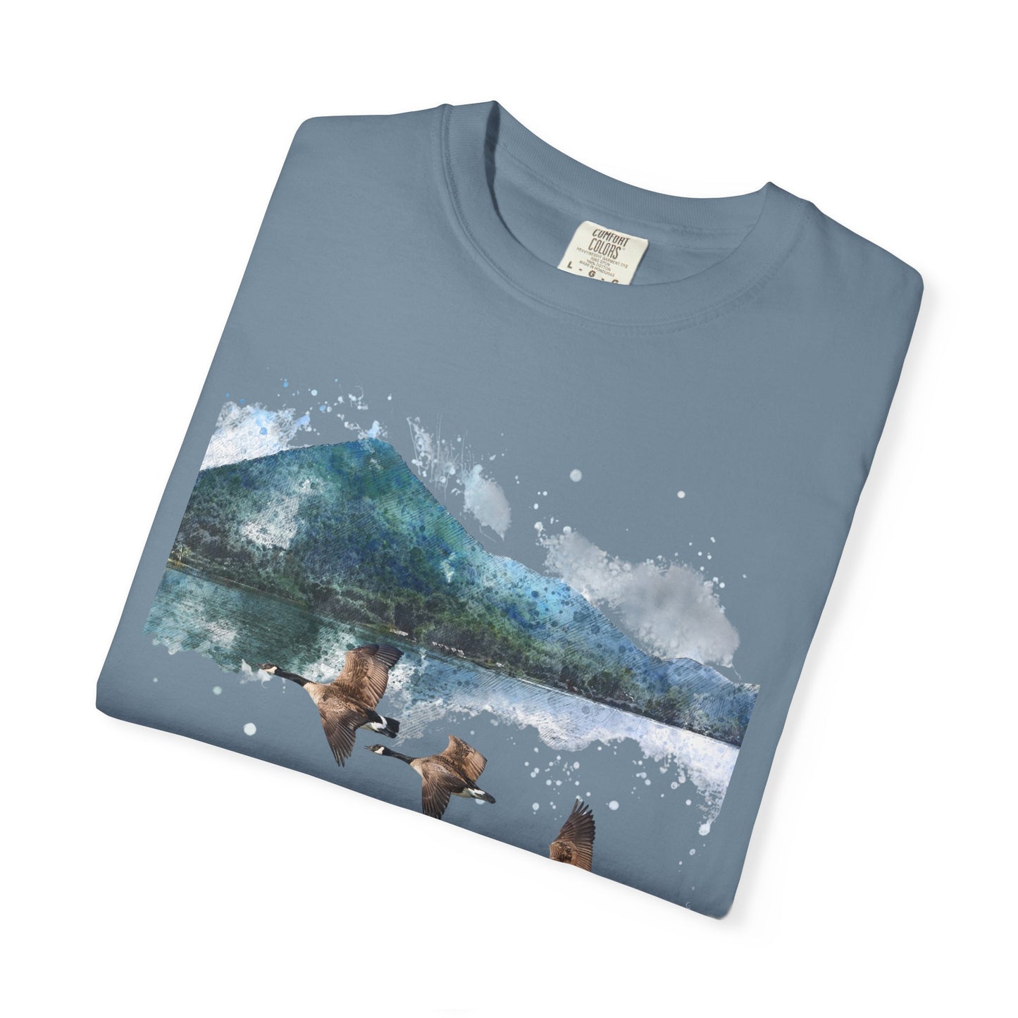 Geese Wildlife Adventure Tee Unisex Garment-Dyed T-shirt, Boho Nature Tee, Camping Shirt, Adventure Apparel, Gift for Wilderness Lovers
