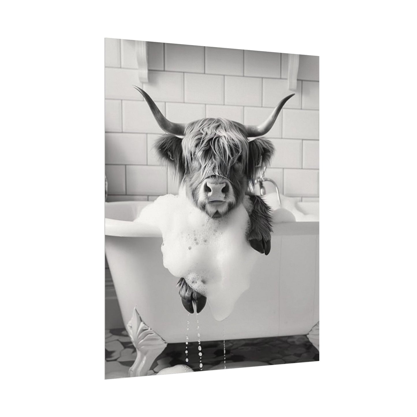 Hoofs & Suds – Western Textured Watercolor Matte Posters