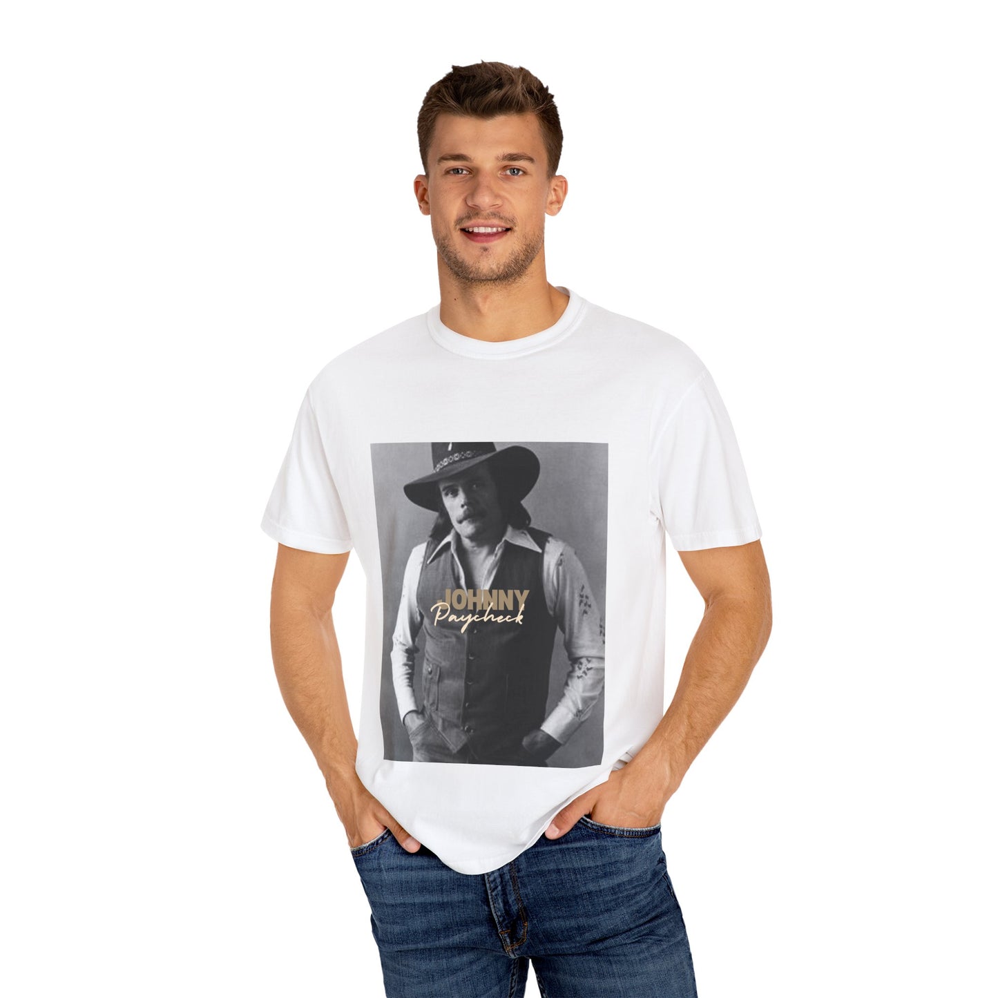 Retro Johnny Paycheck Unisex Garment-Dyed T-Shirt, Vintage Style Tee, Casual Wear, Music Festival Shirt, Gift for Him/Her, Streetwear