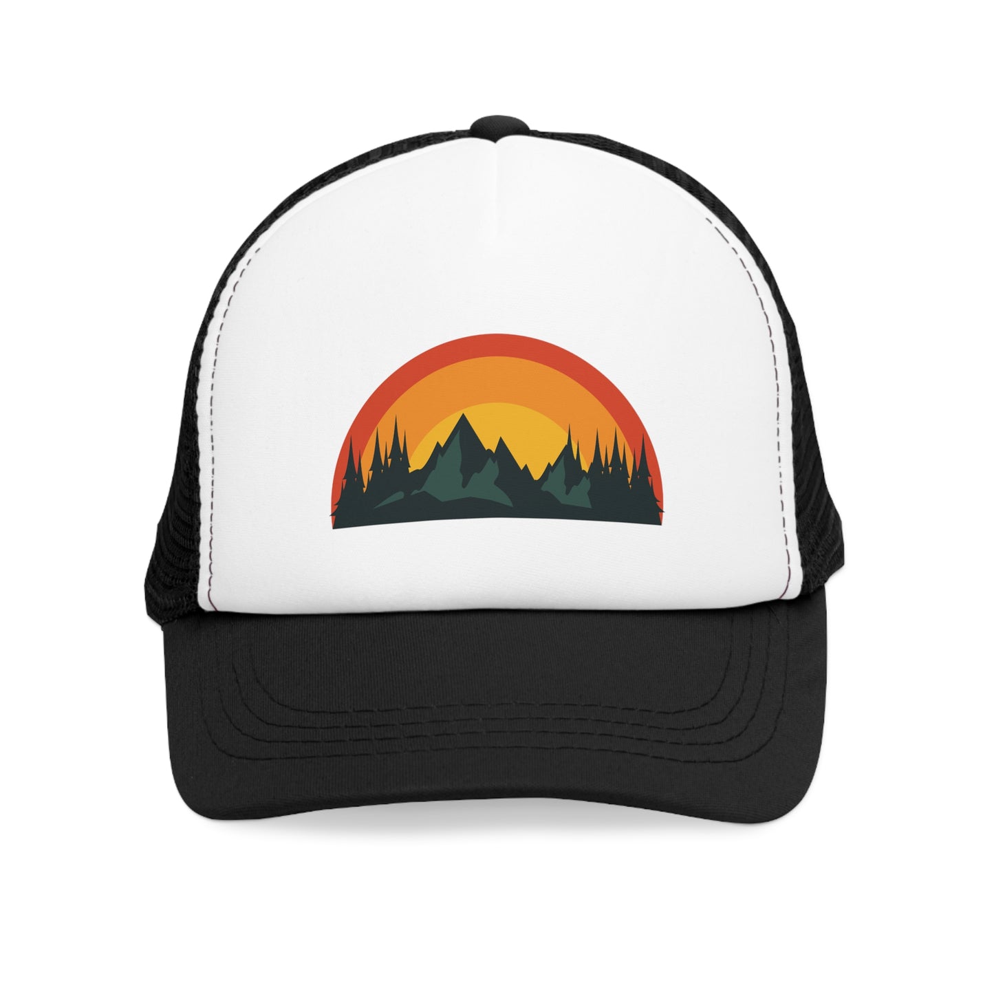 Red Rainbow Trucker Hat, Nature Lovers Adjustable Cap