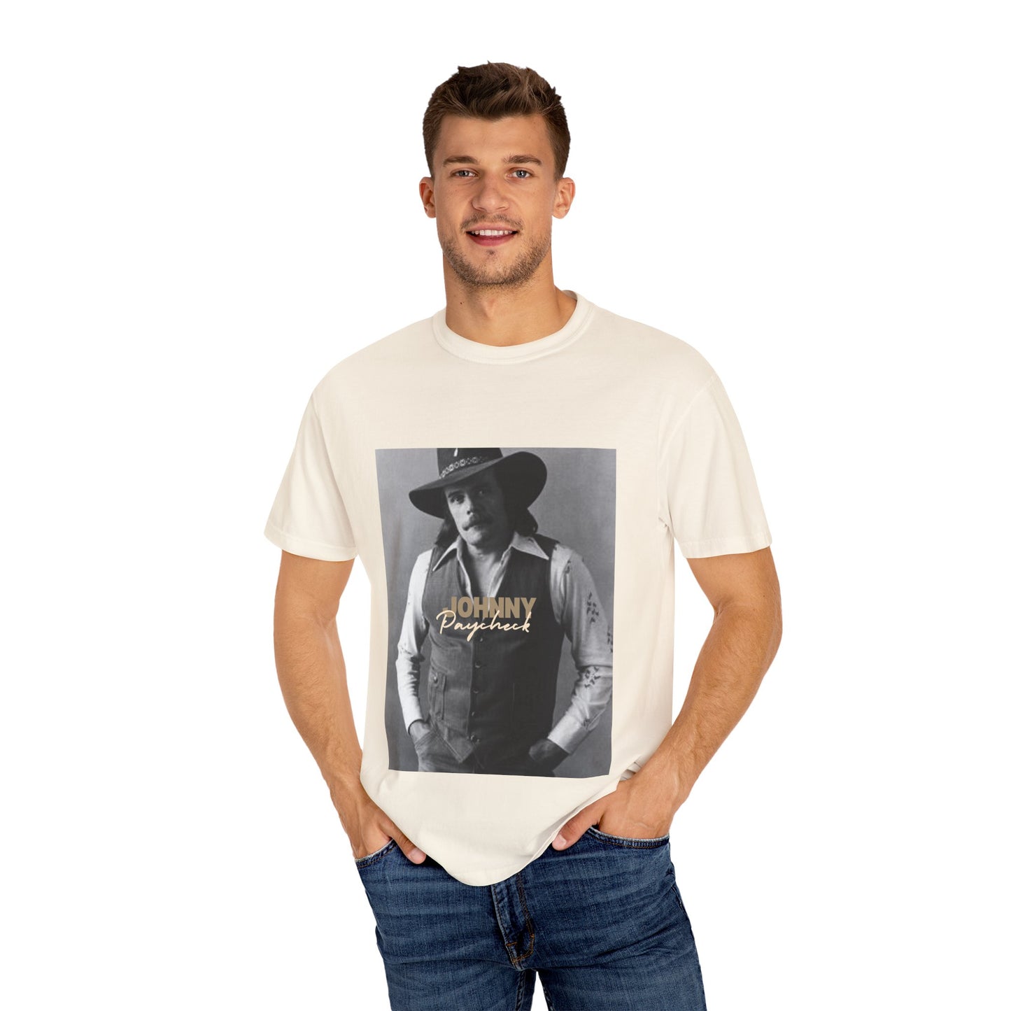 Retro Johnny Paycheck Unisex Garment-Dyed T-Shirt, Vintage Style Tee, Casual Wear, Music Festival Shirt, Gift for Him/Her, Streetwear