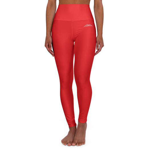 Red Adventure Awaits High Waisted Yoga Leggings - Purple, Comfortable Activewear, Fitness Pants, Ideal for Gym, Yoga, and Weekend Brunch