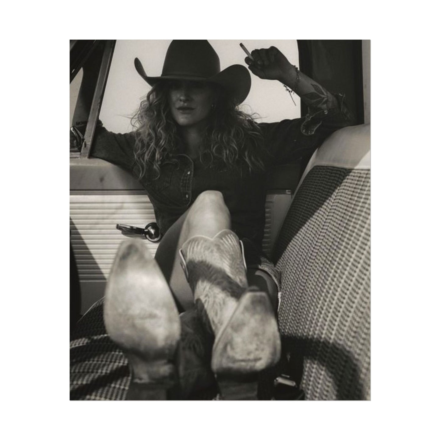 Whiskey Kissed Trouble – Western Textured Watercolor Matte Posters