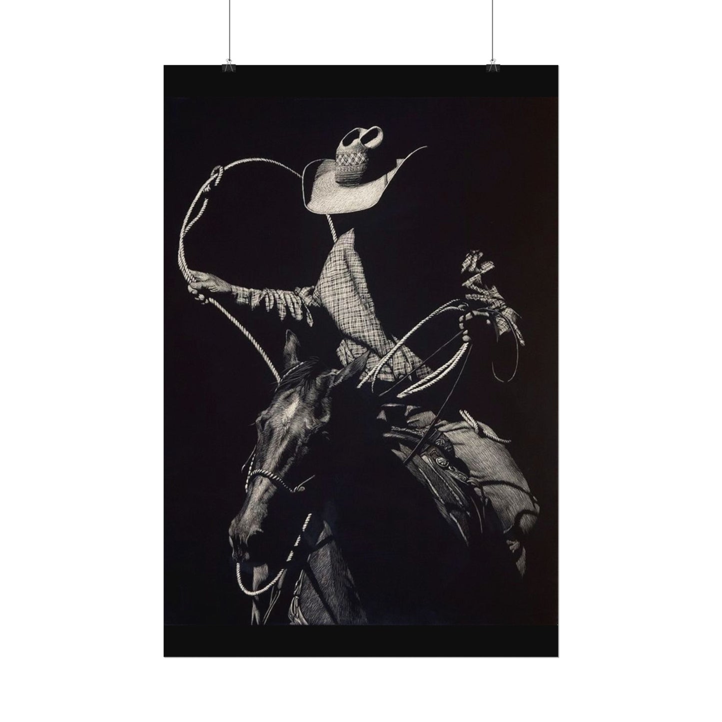 Cattle Chasers – Western Textured Watercolor Matte Posters