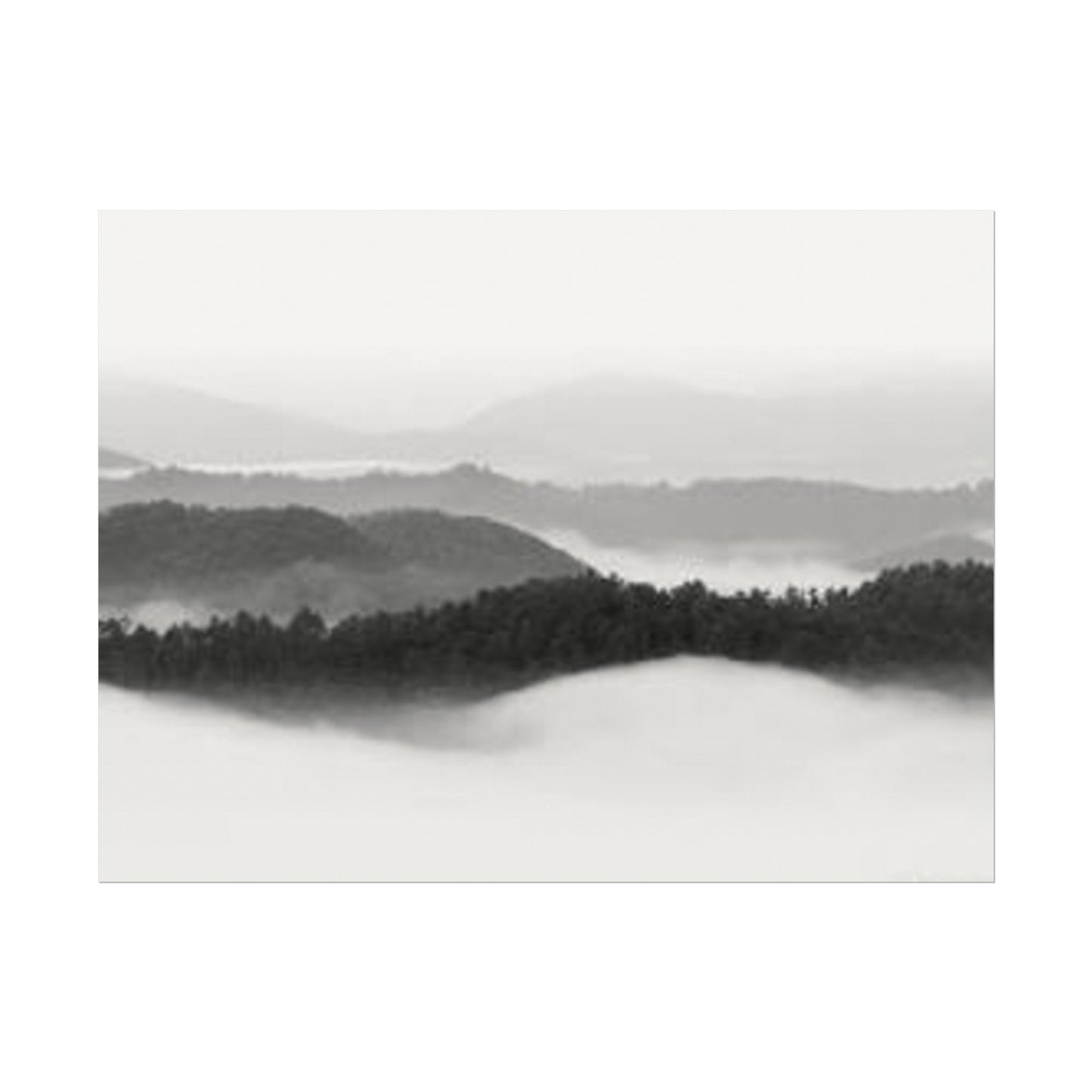 Smokey Mountain Range– Western Textured Watercolor Matte Posters