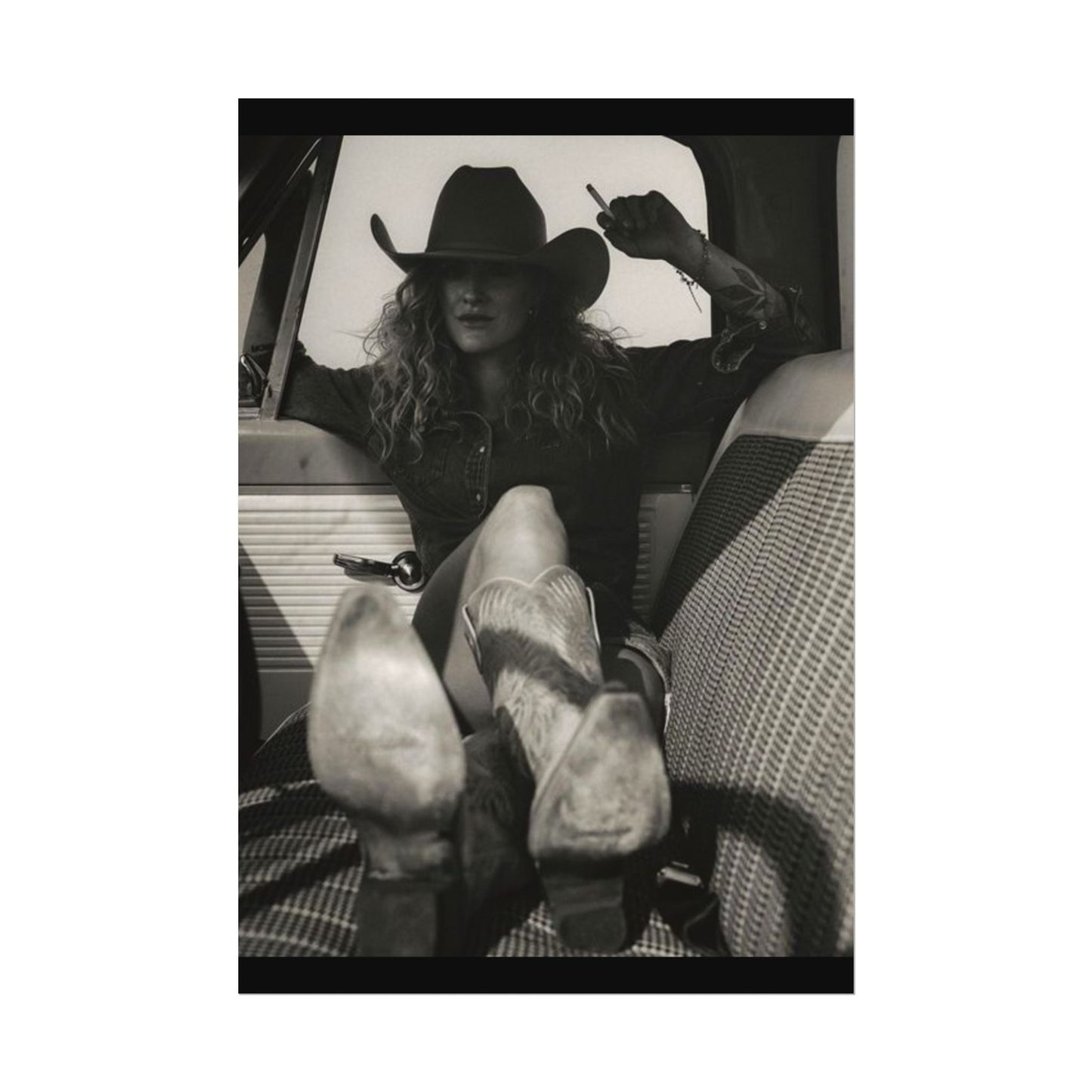 Whiskey Kissed Trouble – Western Textured Watercolor Matte Posters