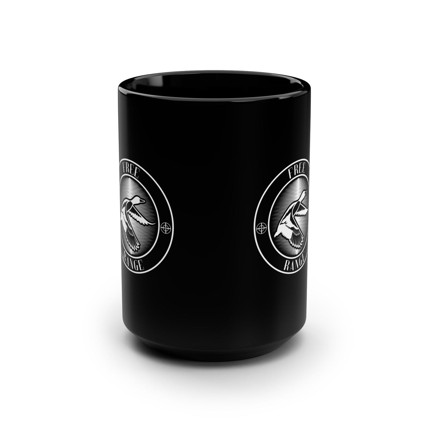 Free Range Black Coffee Mug, Stylish Gift for Bird Lovers, Modern Kitchen Decor, Unique Tea Cup, Perfect for Home or Office