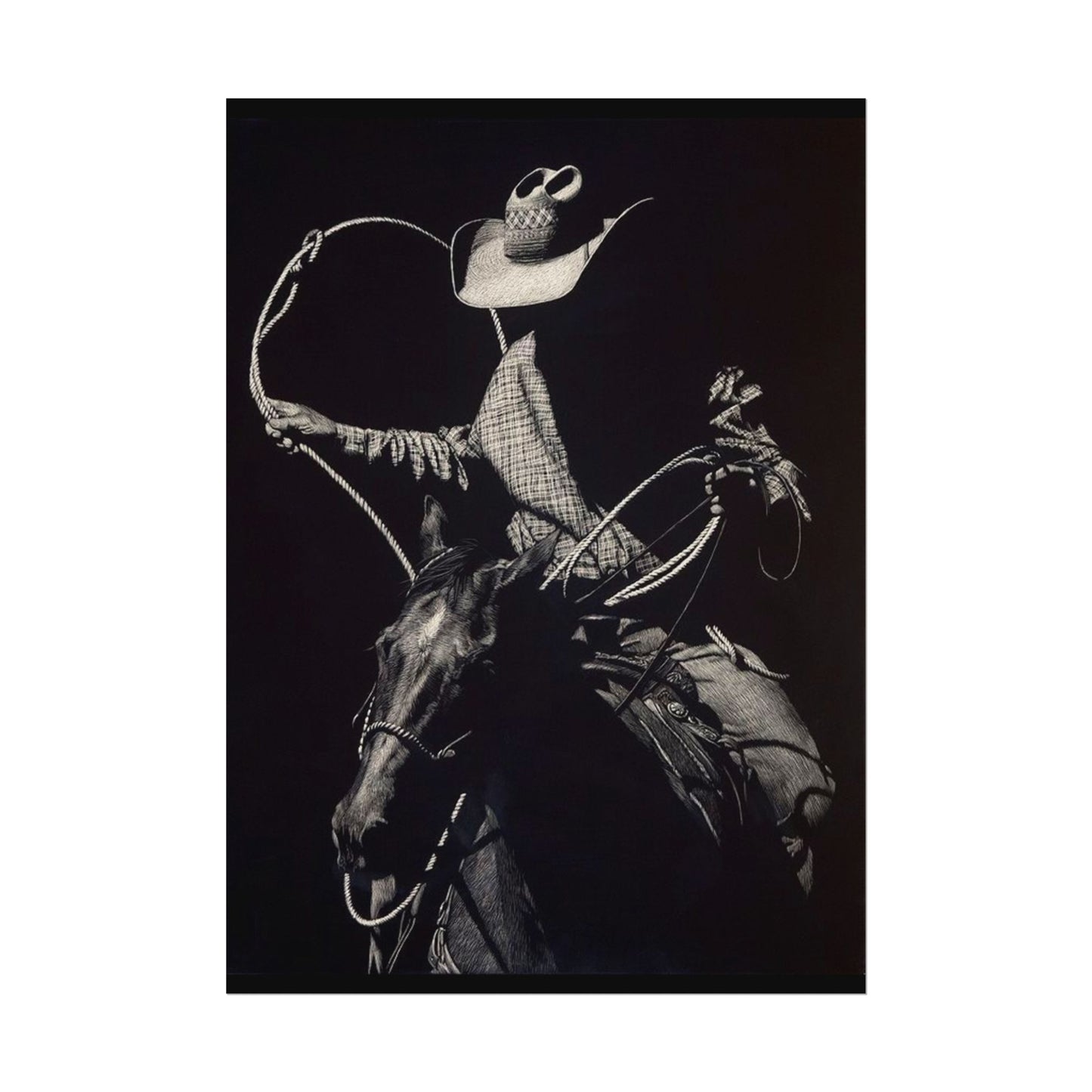 Cattle Chasers – Western Textured Watercolor Matte Posters