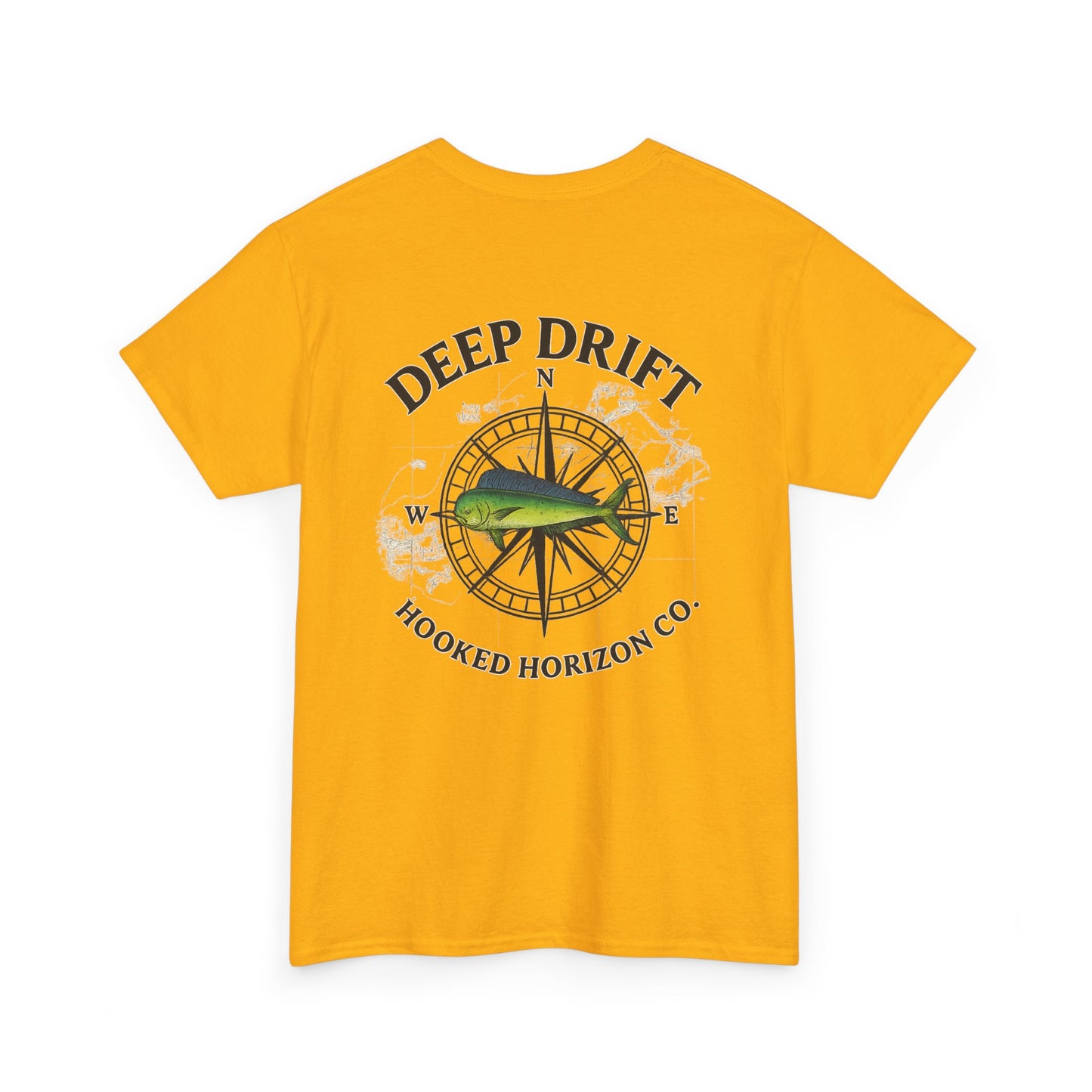 Compass Fishing T‑Shirt — "Deep Drift" Compass Design by Hooked Horizon Co.