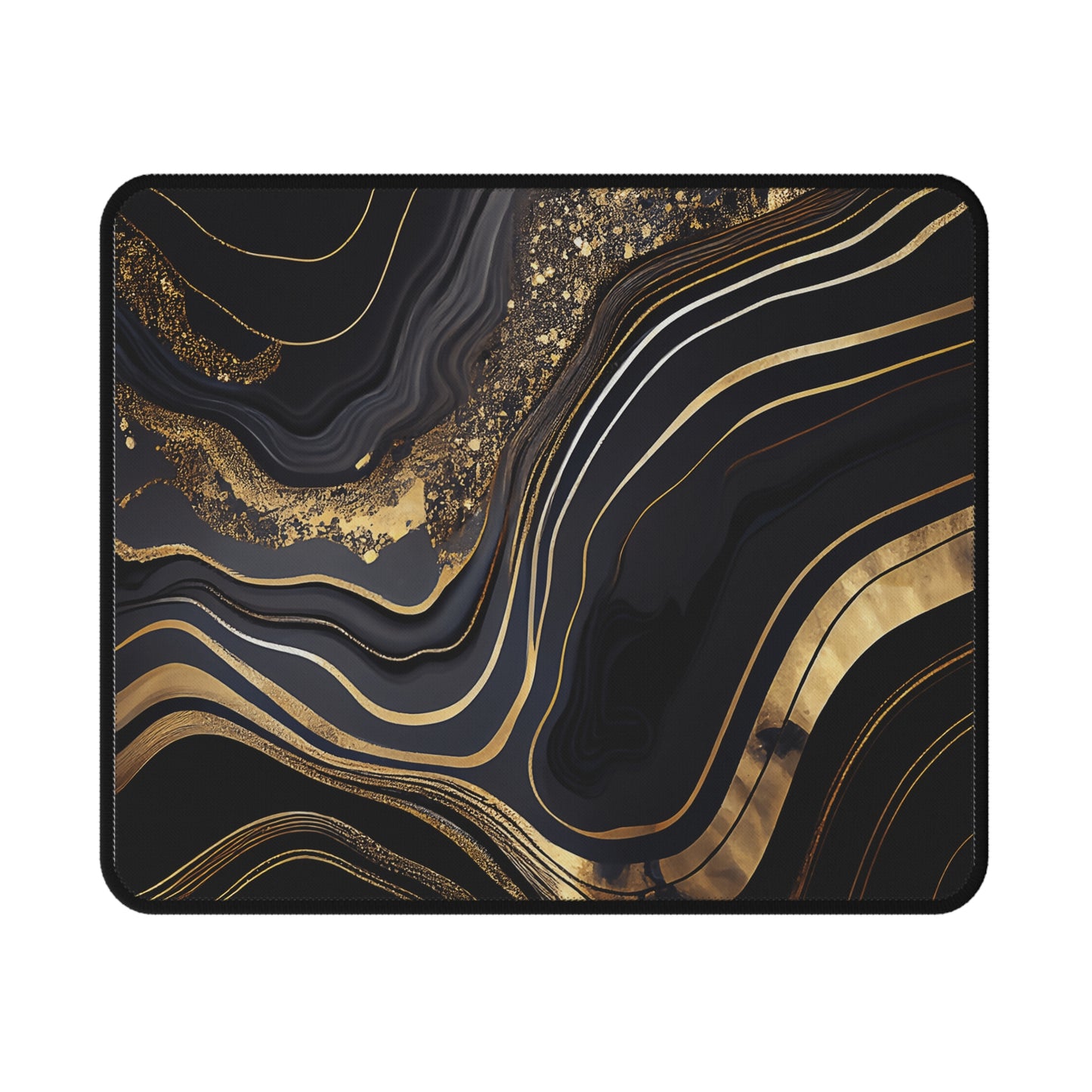 Black & Gold Non-Slip Gaming Mouse Pad, Computer Accessories, Gamer Gift, Desk Decor, Unique Mouse Mat, Animal Lover Gift