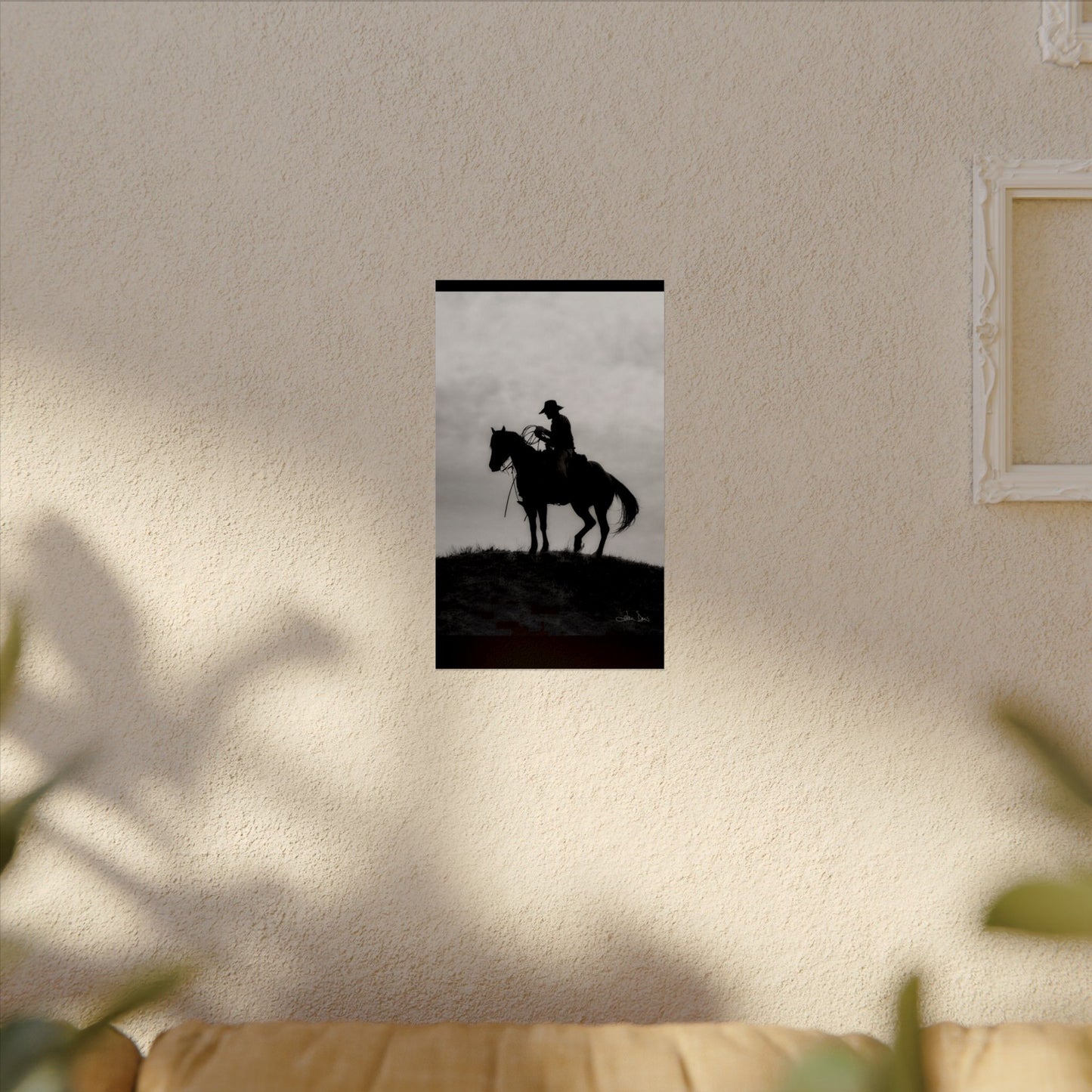 Rider On The Ridge – Western Textured Watercolor Matte Posters