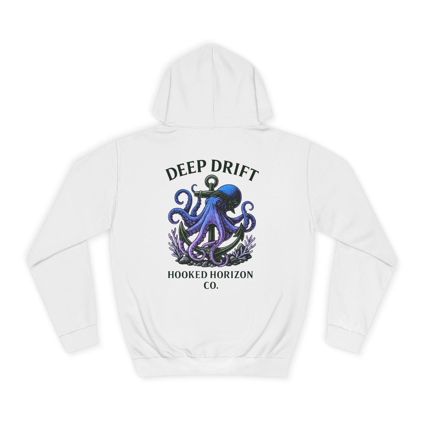 Deep Drift Octopus Unisex College Hoodie, Cozy College Sweatshirt, Nautical Hoodie Gift, Ocean Lover Apparel, Beach Theme Fashion