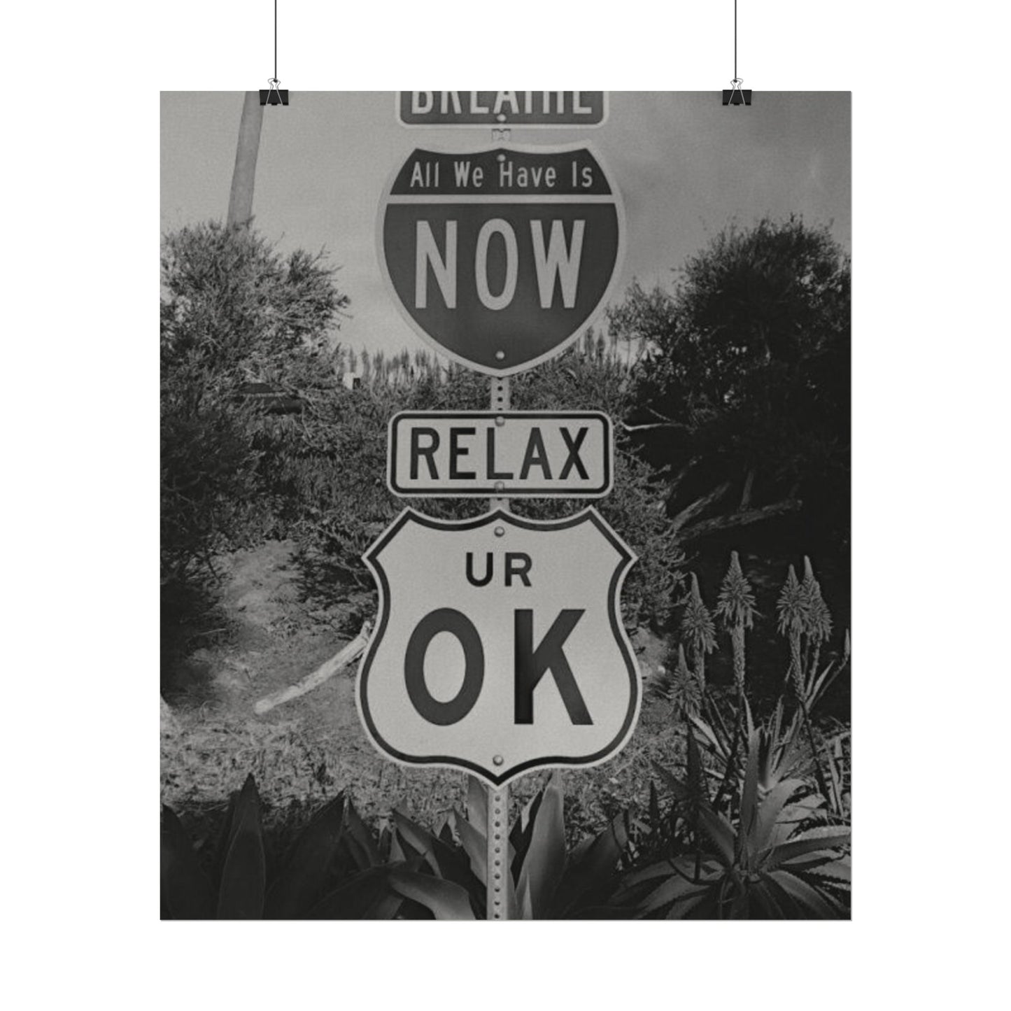 Here's Your Sign Textured Desert Watercolor Matte Posters