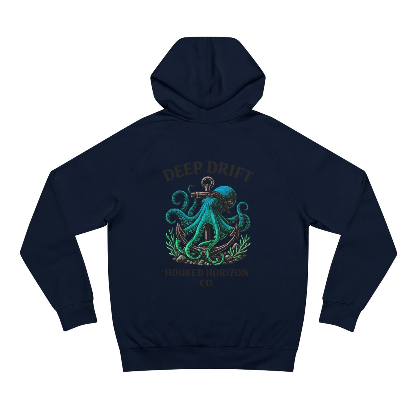 Octopus Art Unisex Hoodie, Deep Drift Hoodie, Nautical Theme Gift, Sea Lover Clothing, Unique Graphic Sweatshirt