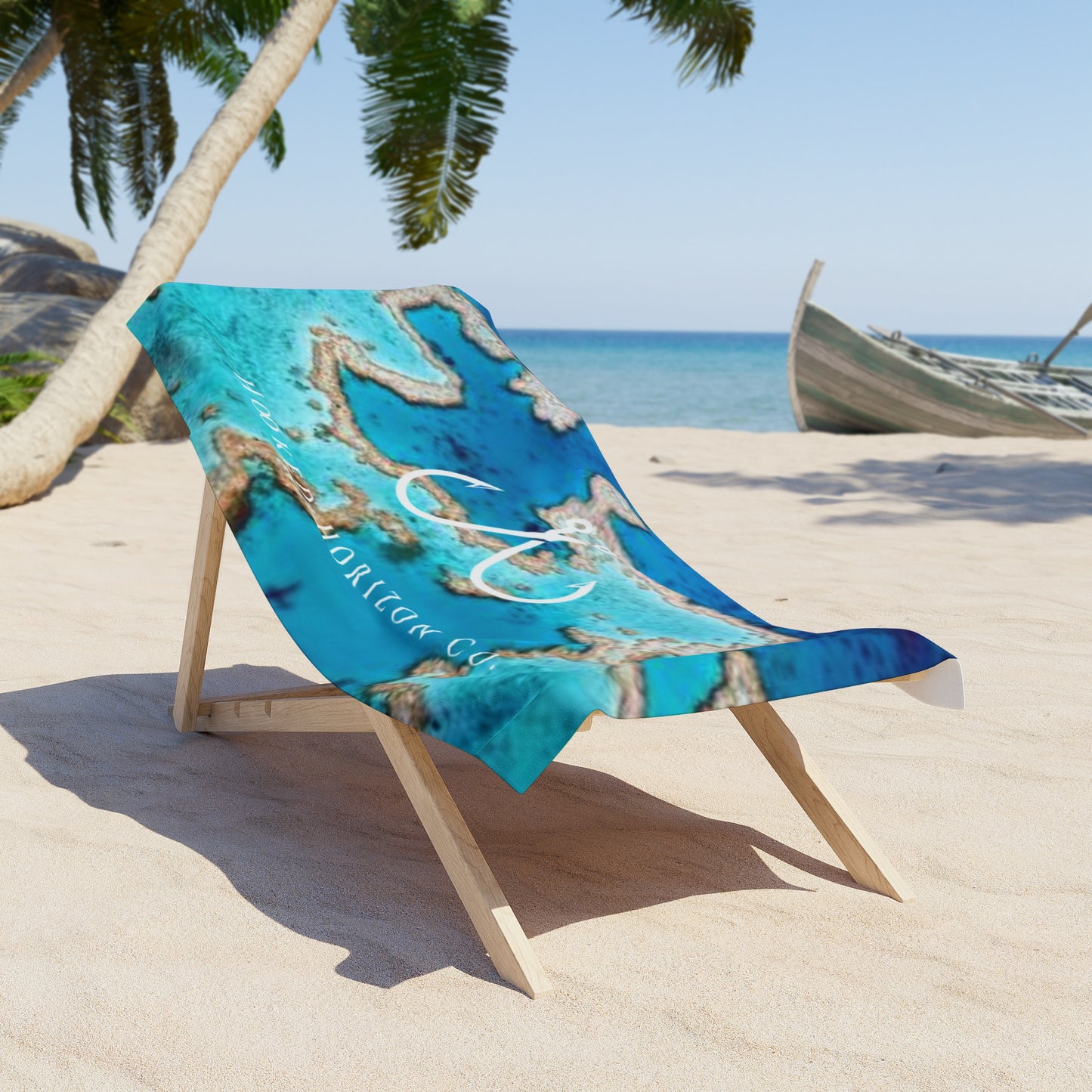 Reef Hooked Horizon Co. Ocean Coral Coastal Vibes Beach Towel - Perfect for Summer, Pool Days, Camping, Beach Parties, Vacation Fun