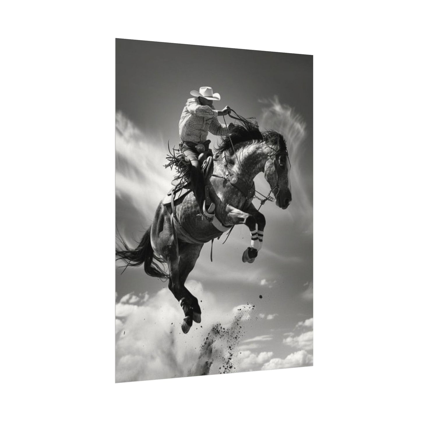 Rolling Thunder – Western Textured Watercolor Matte Posters