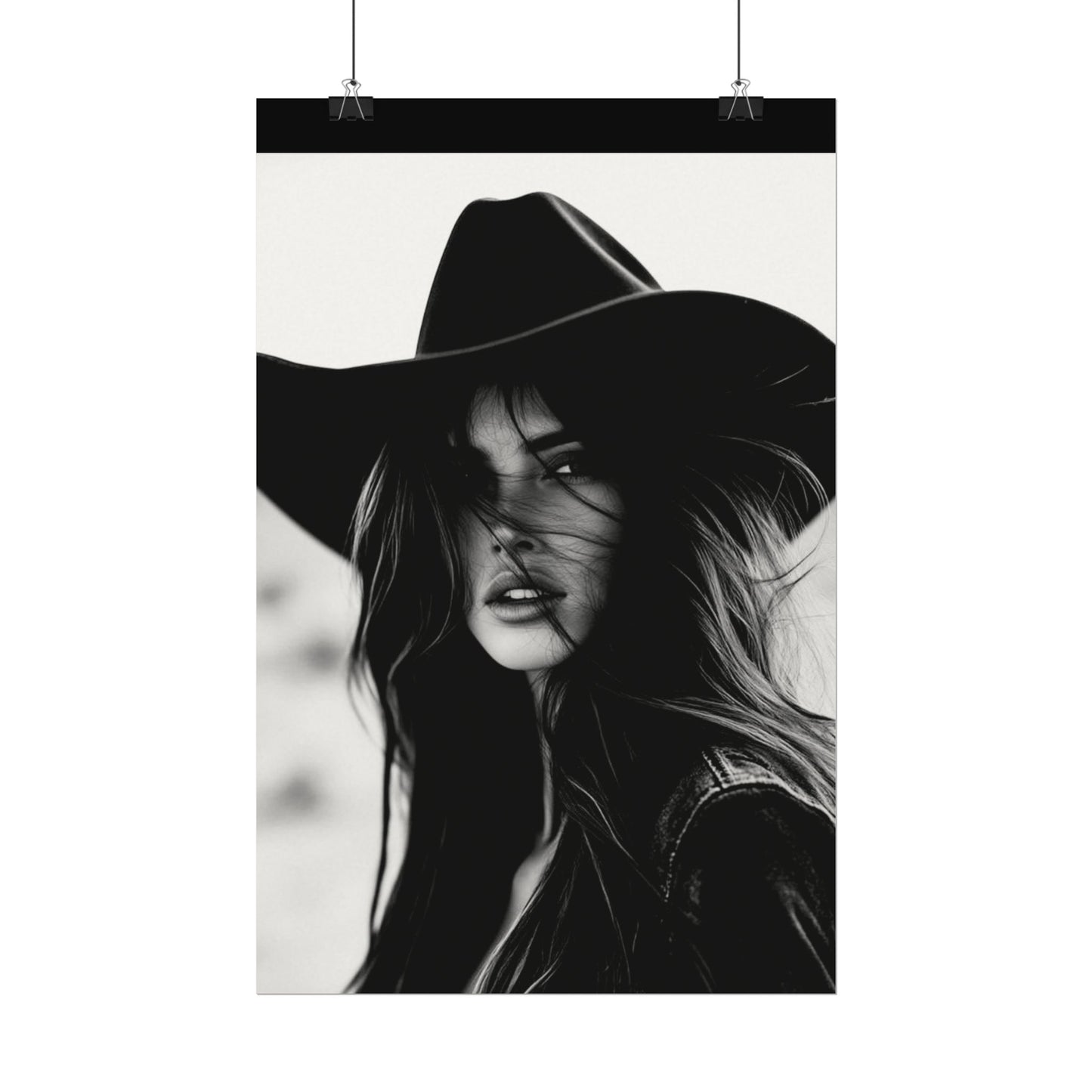 Smoldering Gaze – Western Textured Watercolor Matte Posters