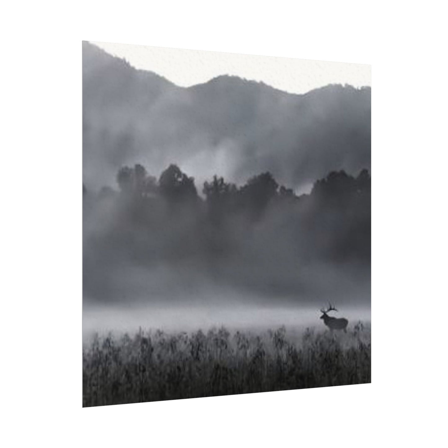 Foggy High Country– Western Textured Watercolor Matte Posters